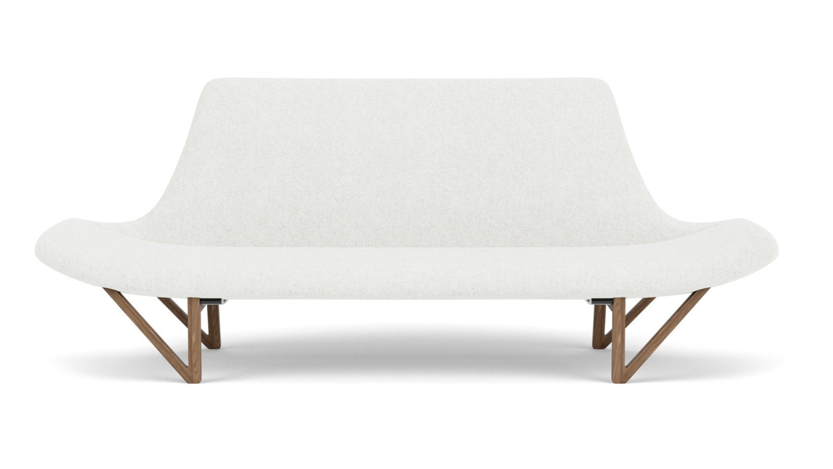 Sofa PAGODE hellgrau mit Nussbaumfuß