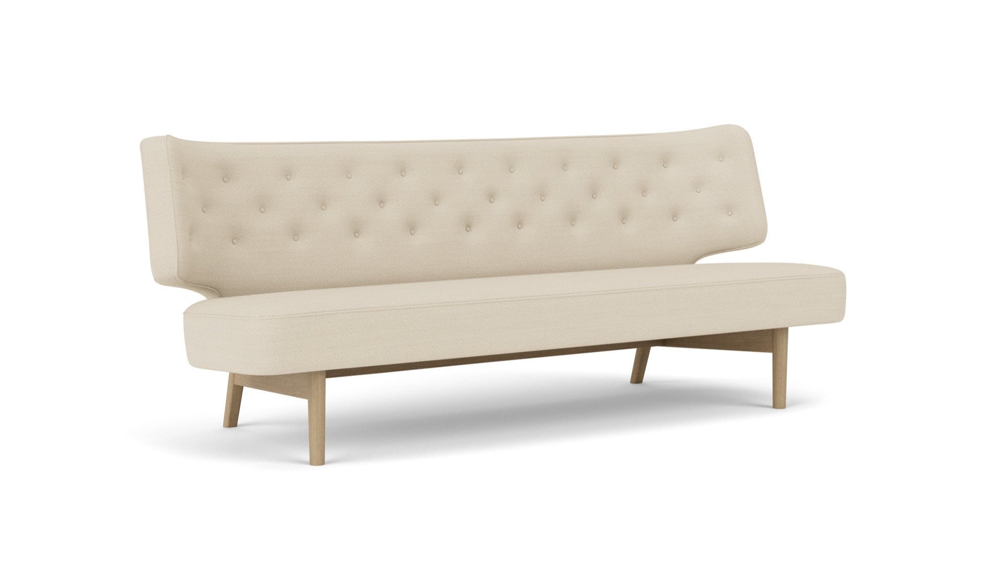 Sofa 2-sitzig RADIOHUS beige mit Eichenbasis
