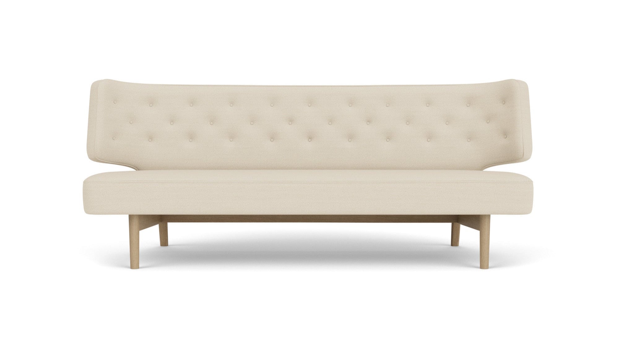 Sofa 2-sitzig RADIOHUS beige mit Eichenbasis