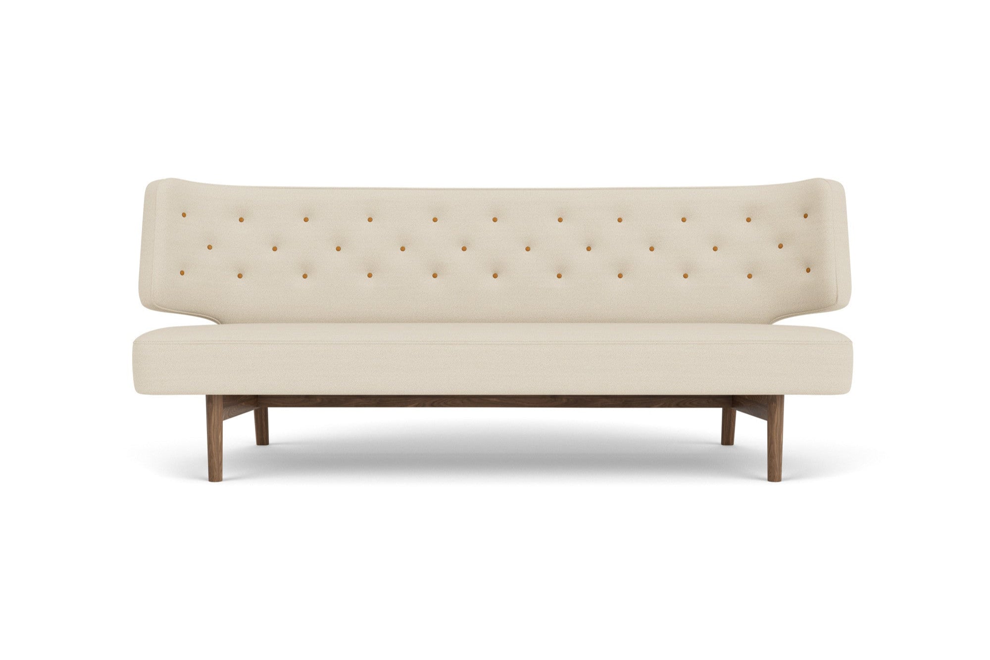Sofa 2-sitzig RADIOHUS beige mit Nussbaumfuß
