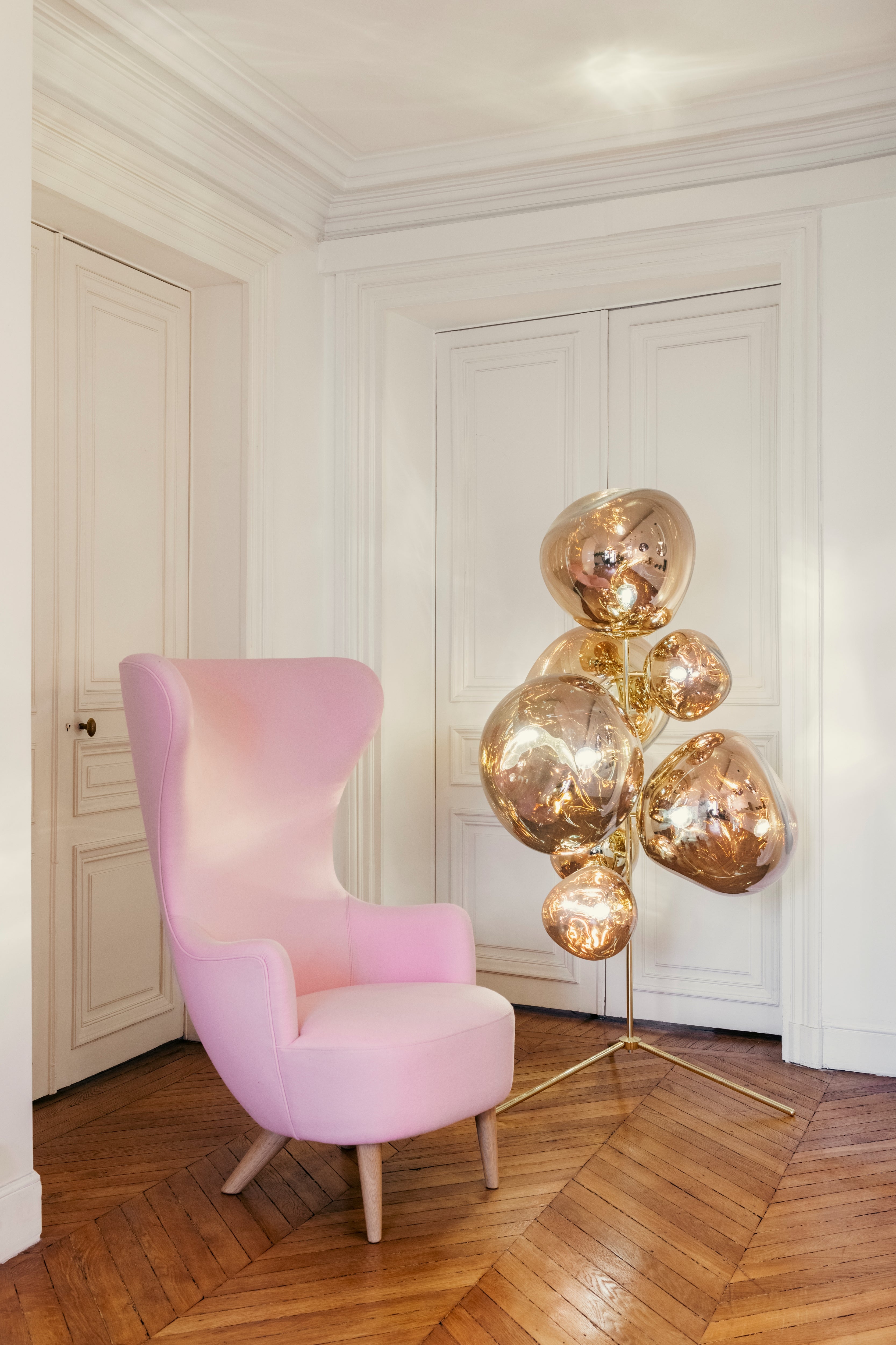 Stehlampe MELT in Silber