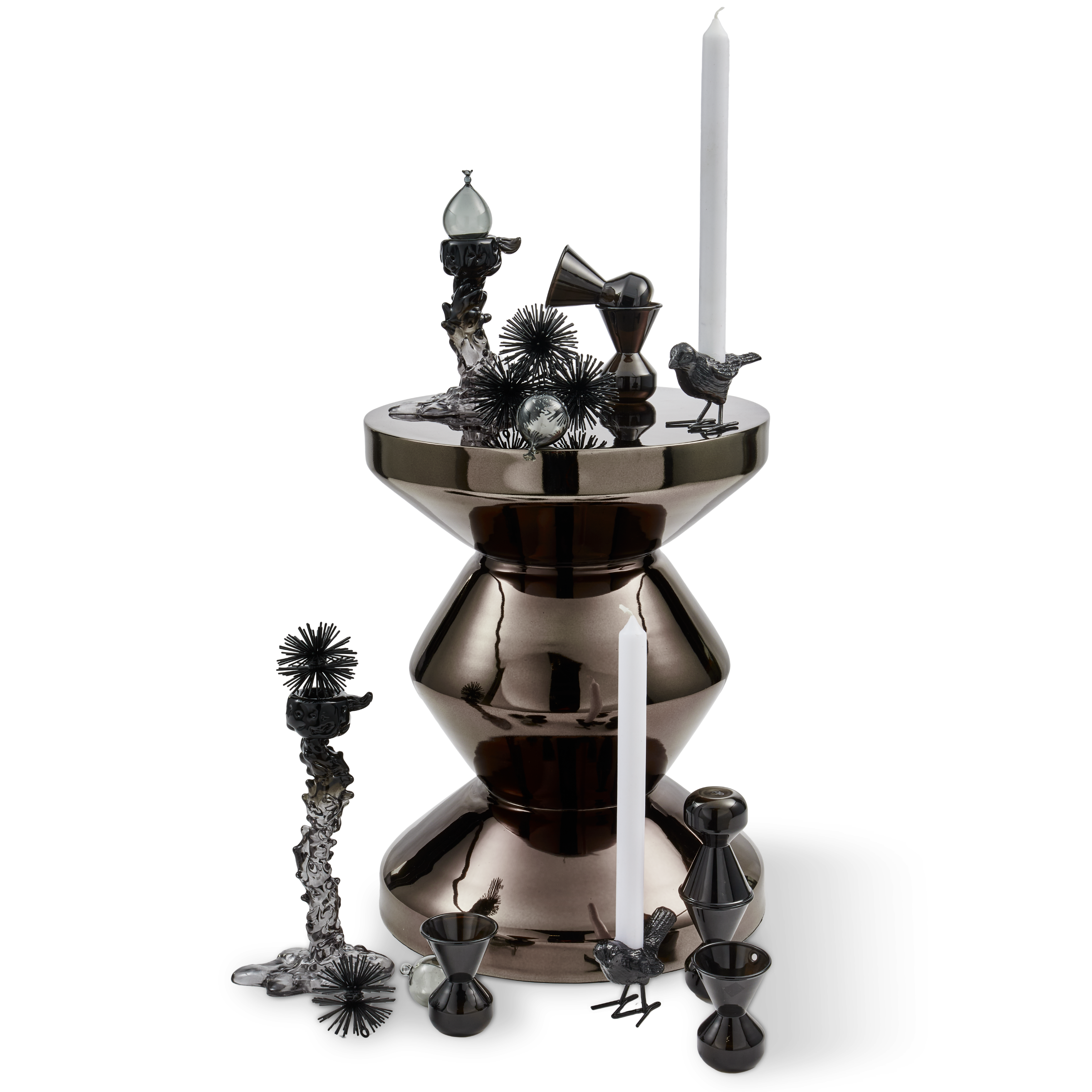 Kerzenhalter GLASS DRIP schwarz