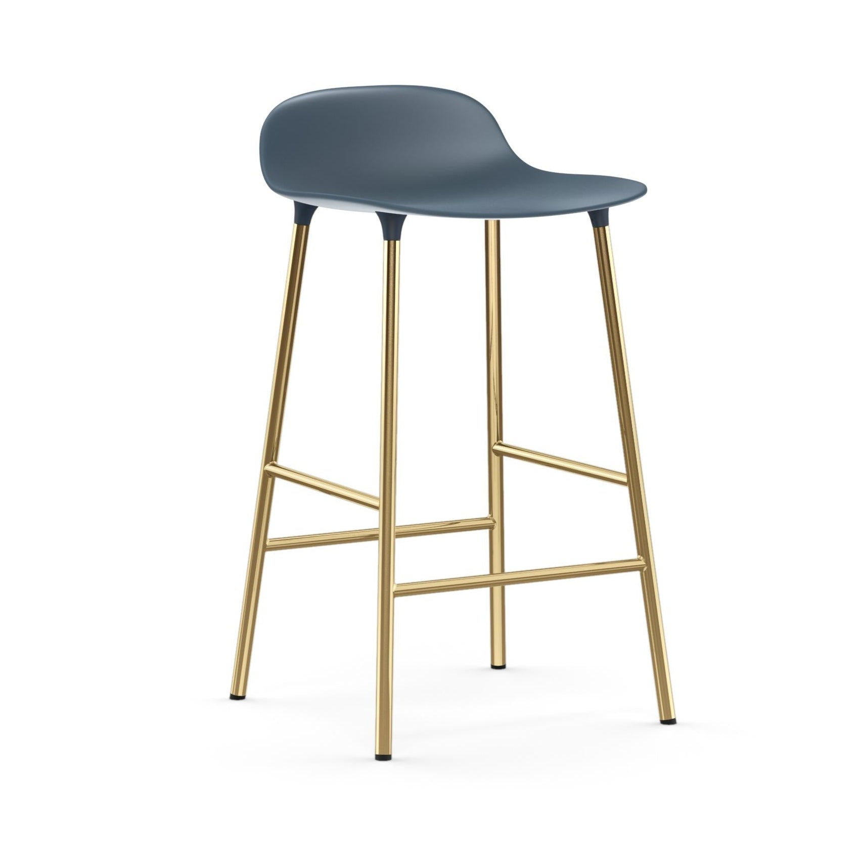 Hocker Form Sea blue with a golden base