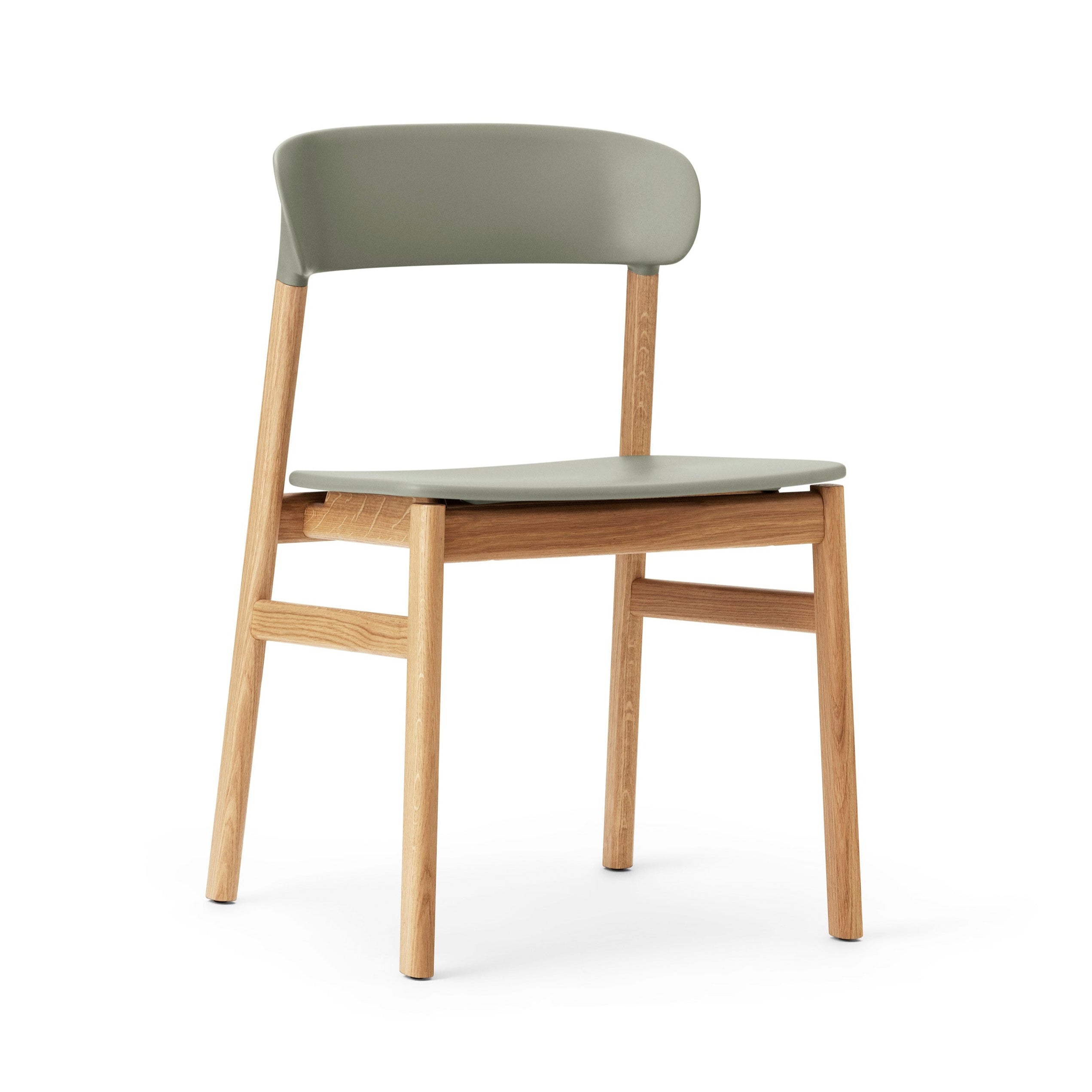 Herit green chair with a natural oak base