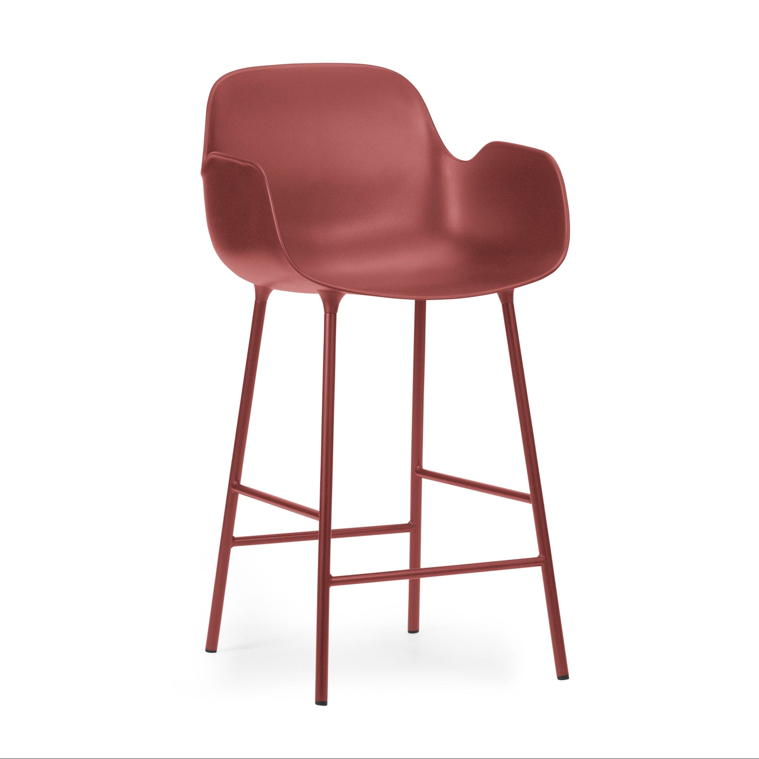 Bar chair with armrests burgundy forms