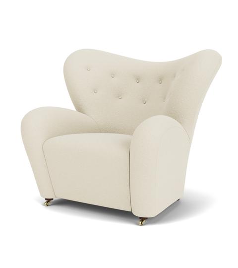Sessel DER MÜDE MANN kremfarbener Boucle