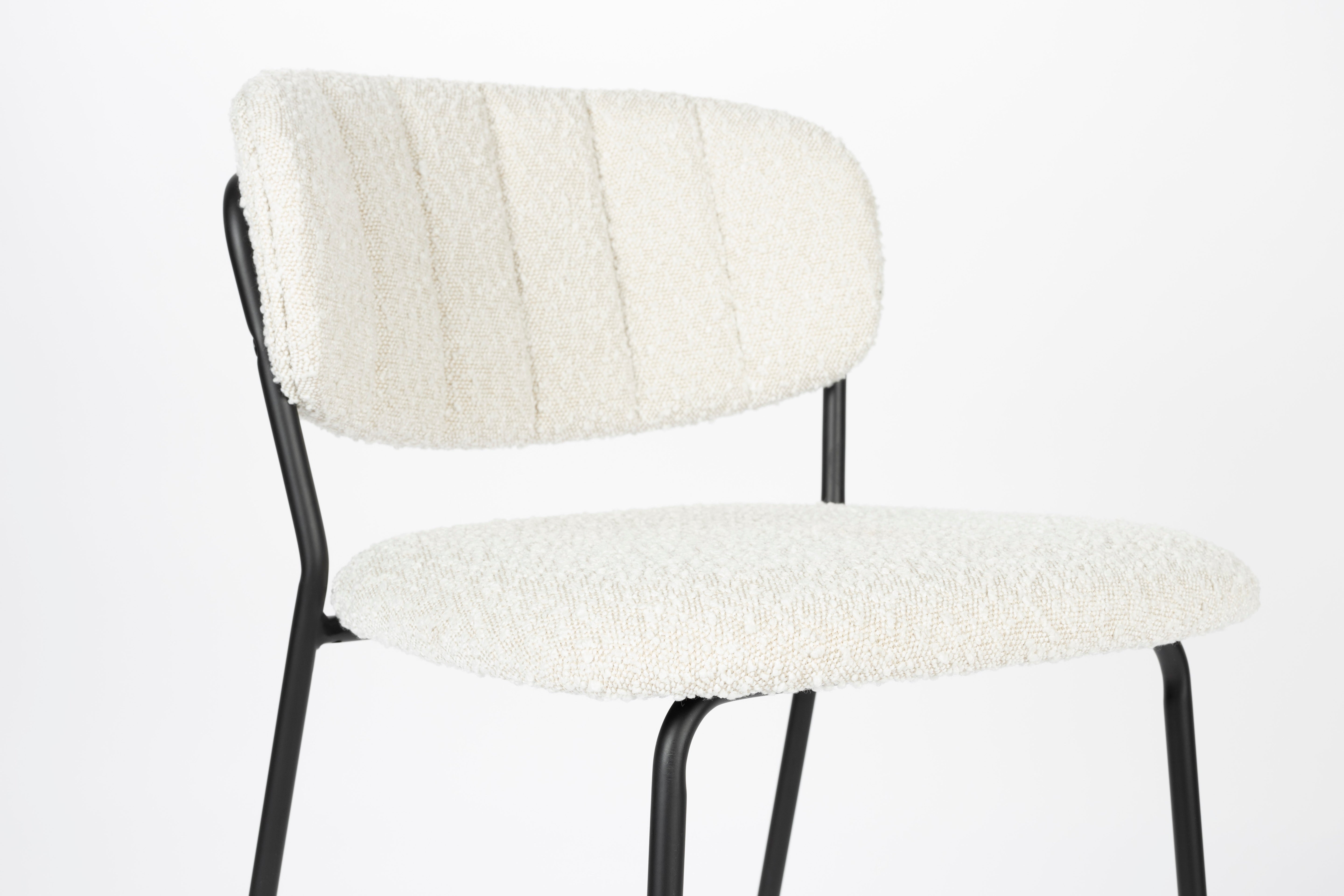 Jolien Boucle Bar Bar Chair with a black base