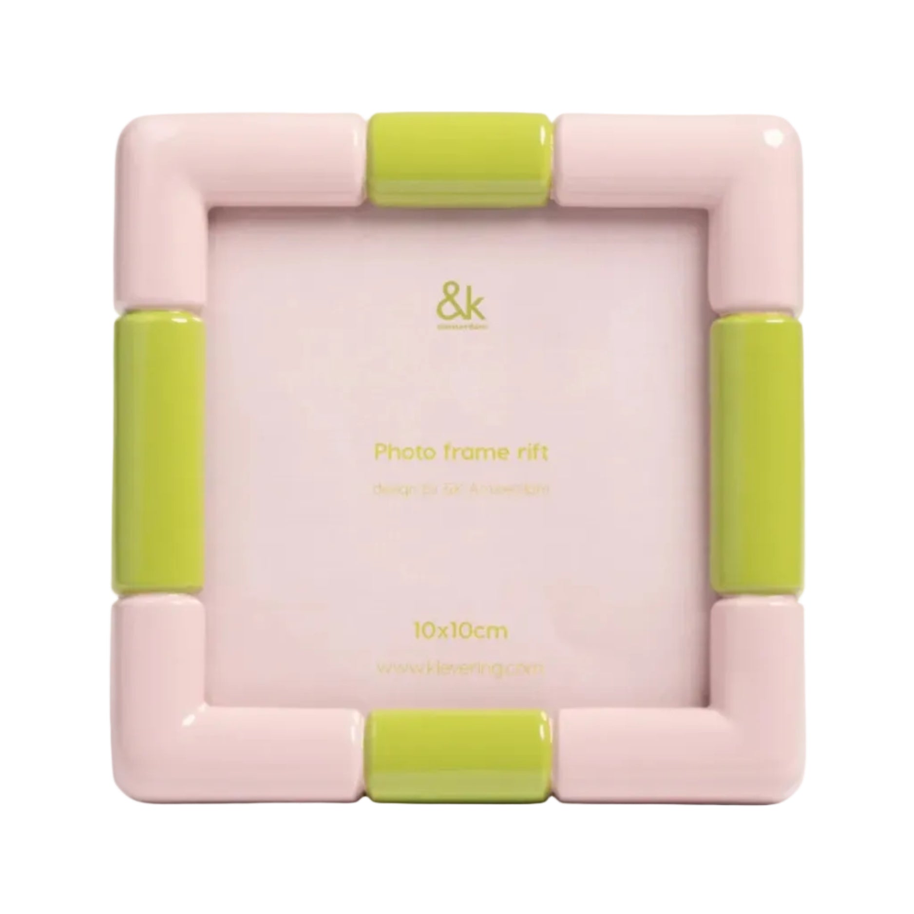 Fotorahmen RIFT SQUARE rosa mit grün