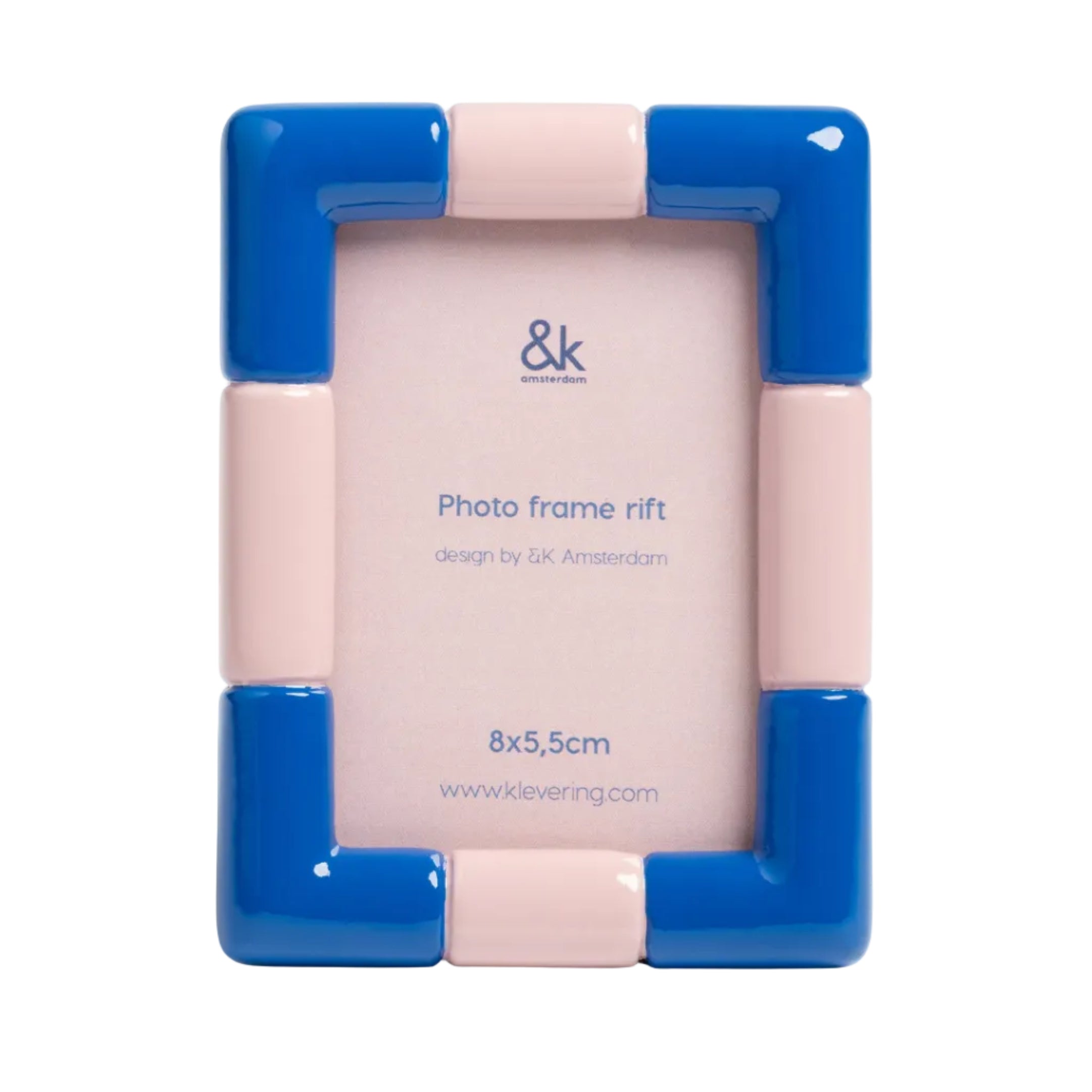 Bilderrahmen RIFT RECHTECK blau mit rosa
