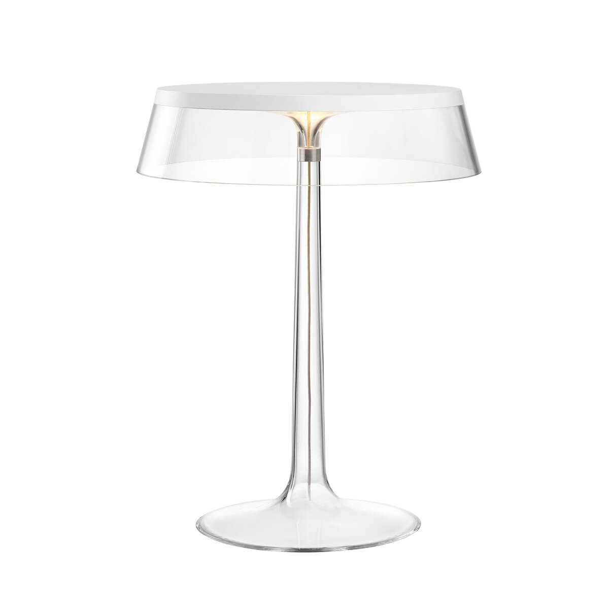 Tischlampe BON JOUR weiß mit transparentem Schirm