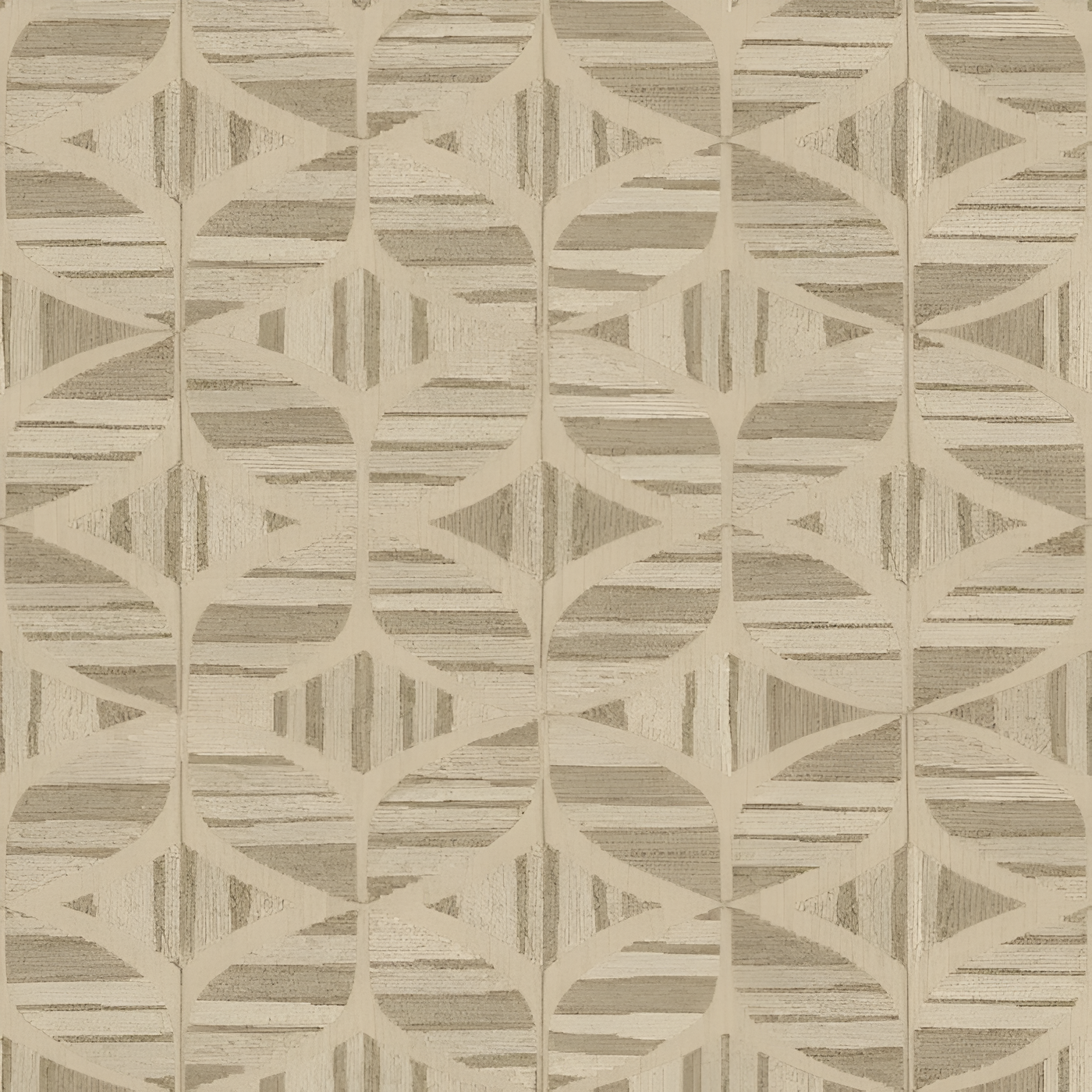 Structural wallpaper imitating embroidery with geometric pattern FILANDRA khaki