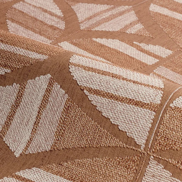 Structural wallpaper imitating embroidery with geometric pattern FILANDRA orange