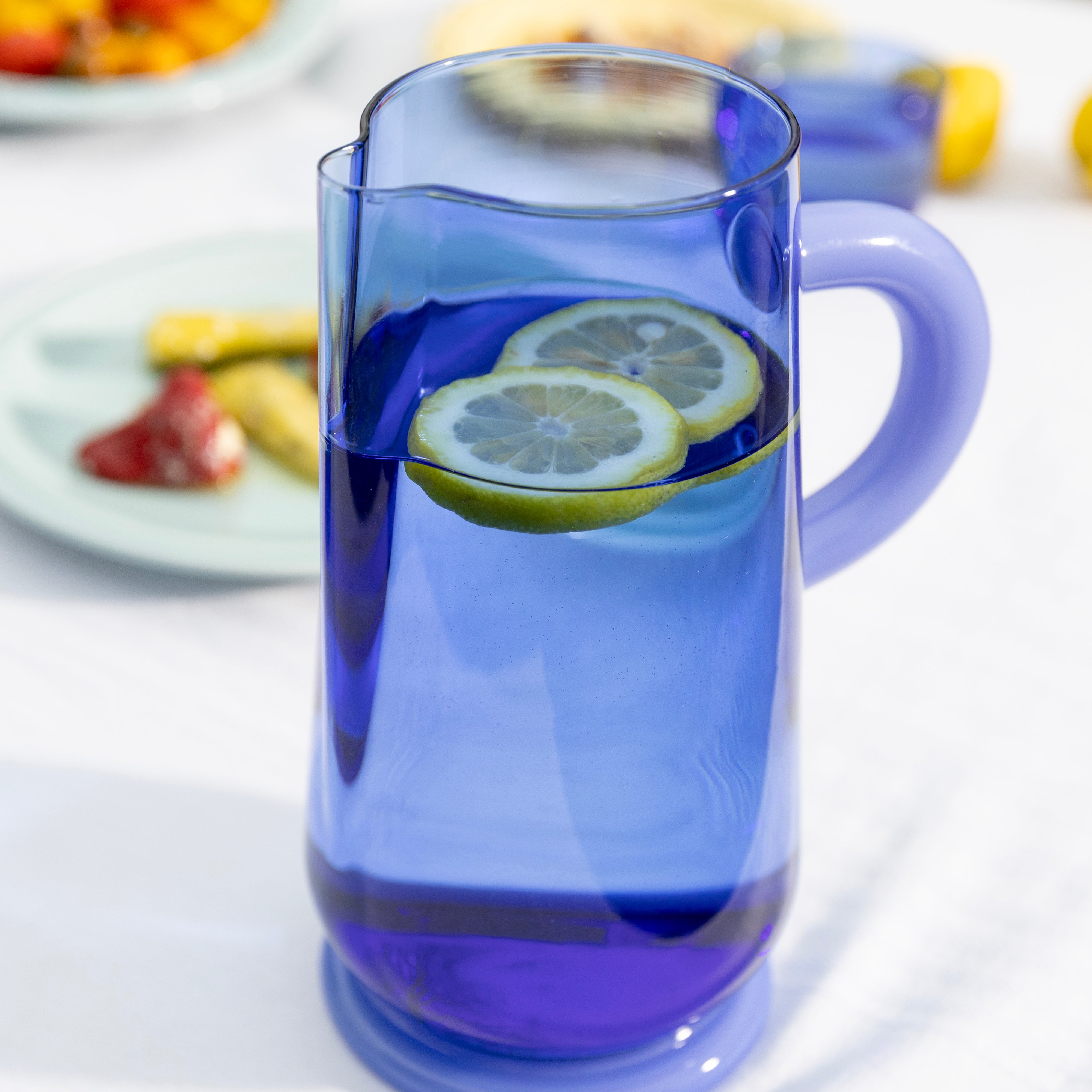 Glaskaraffe DEW blau