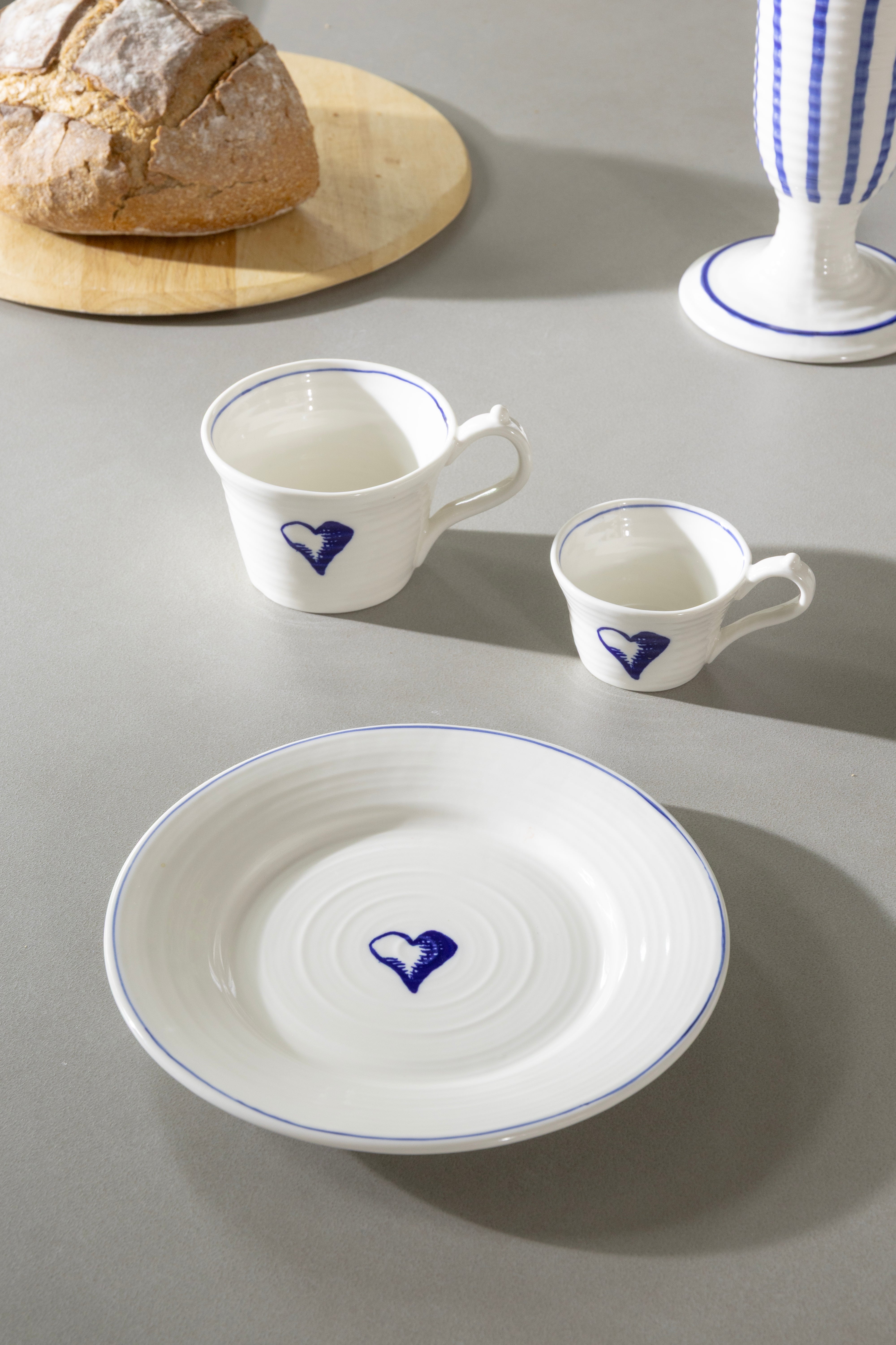 ANOUK HEART white and blue cup set