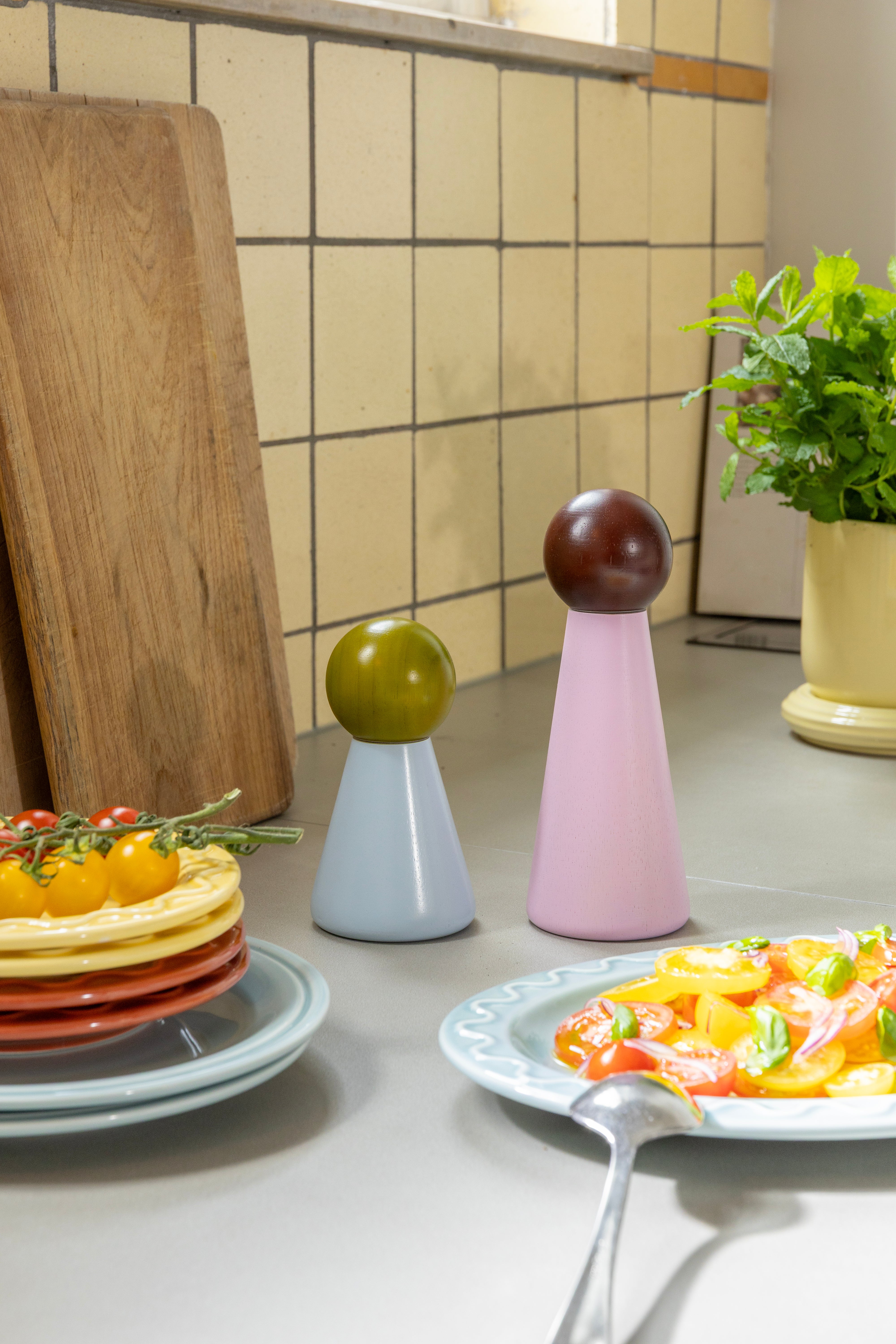 Gewürzmühle HALMA SMALL blau mit grünem