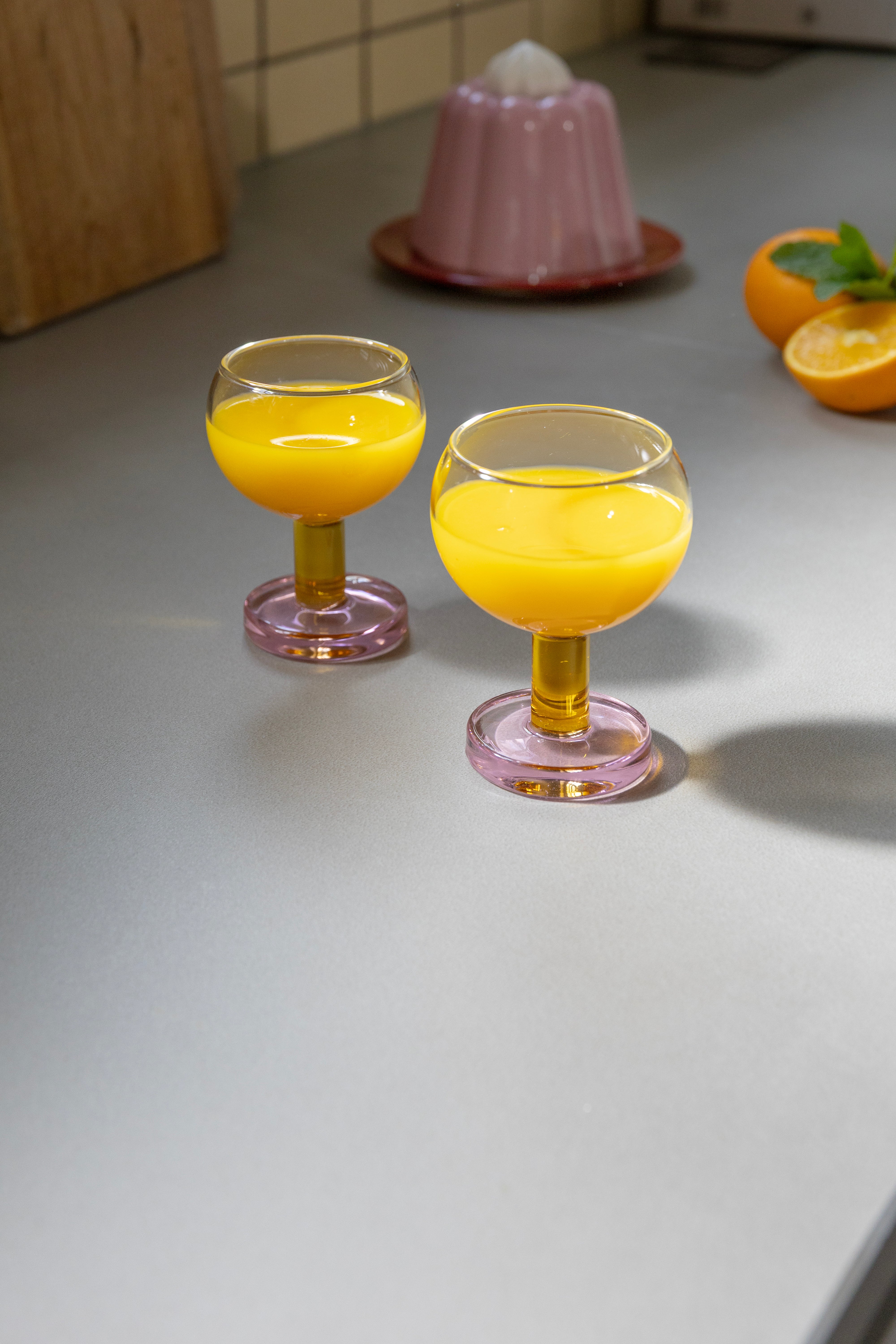 CANTINE Pink and Yellow Glasses Set
