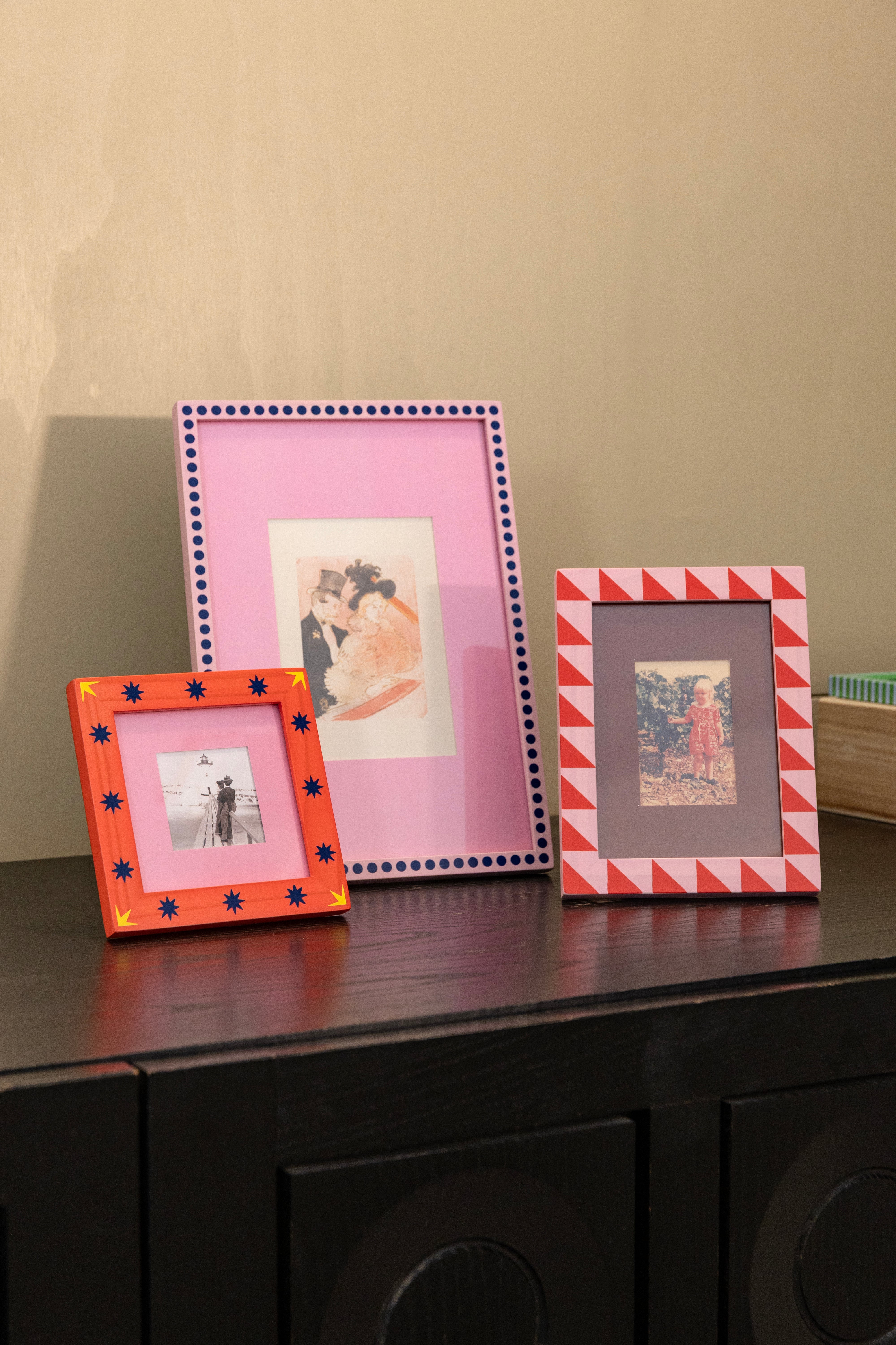 Fotorahmen PATCH orange mit rosa und blau