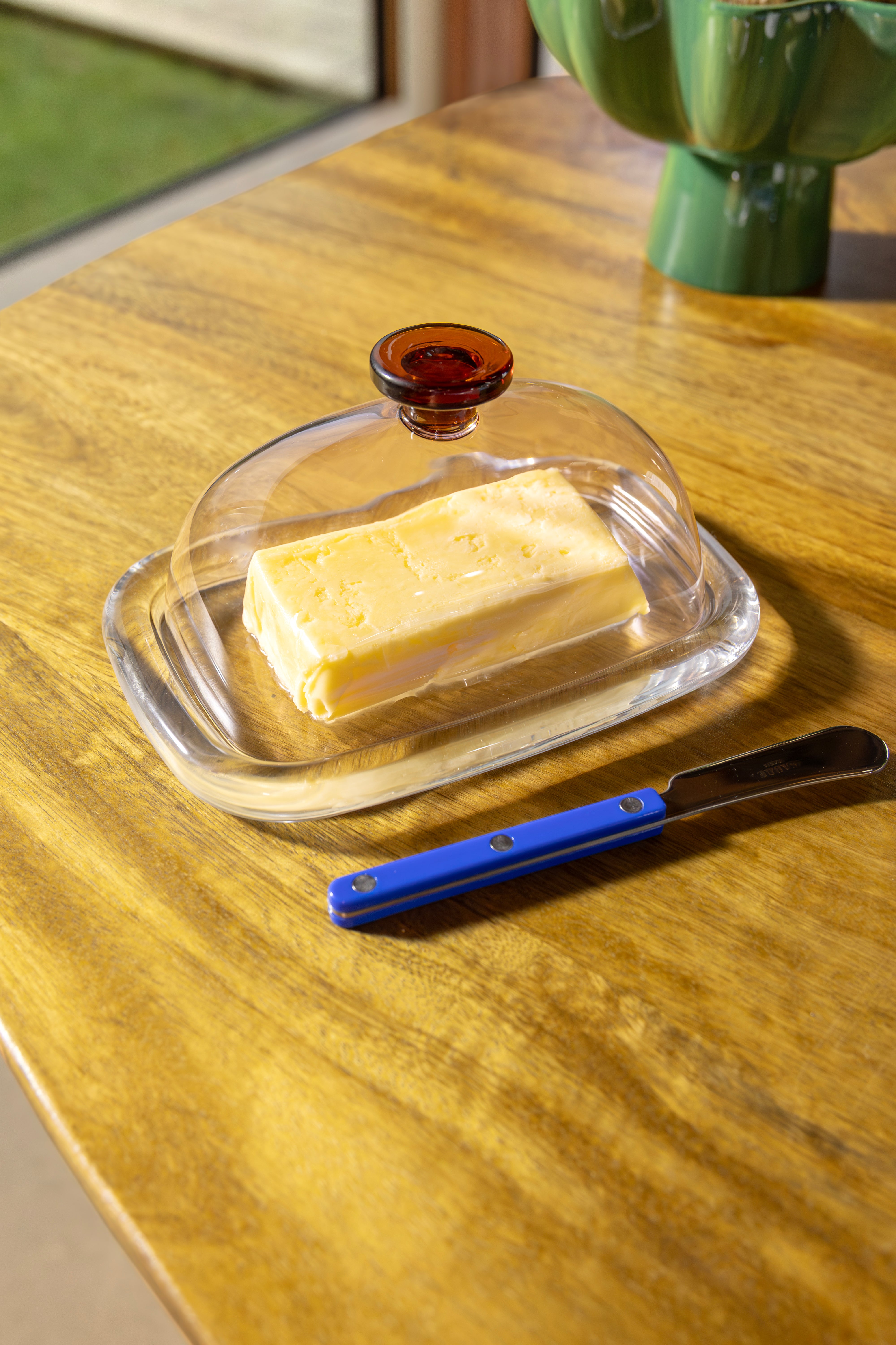 Butter dish CANTINE pink with amber