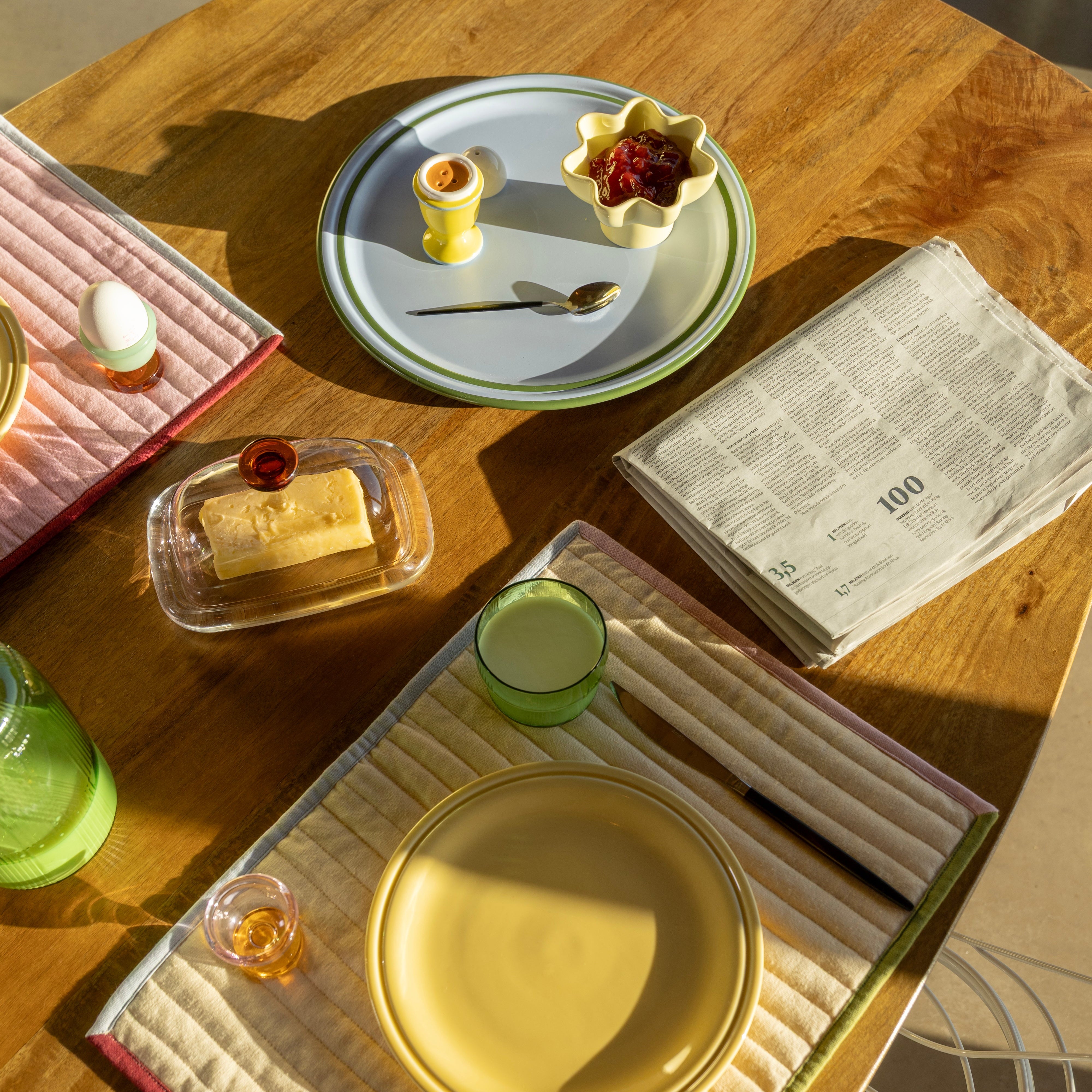 Butter dish CANTINE pink with amber