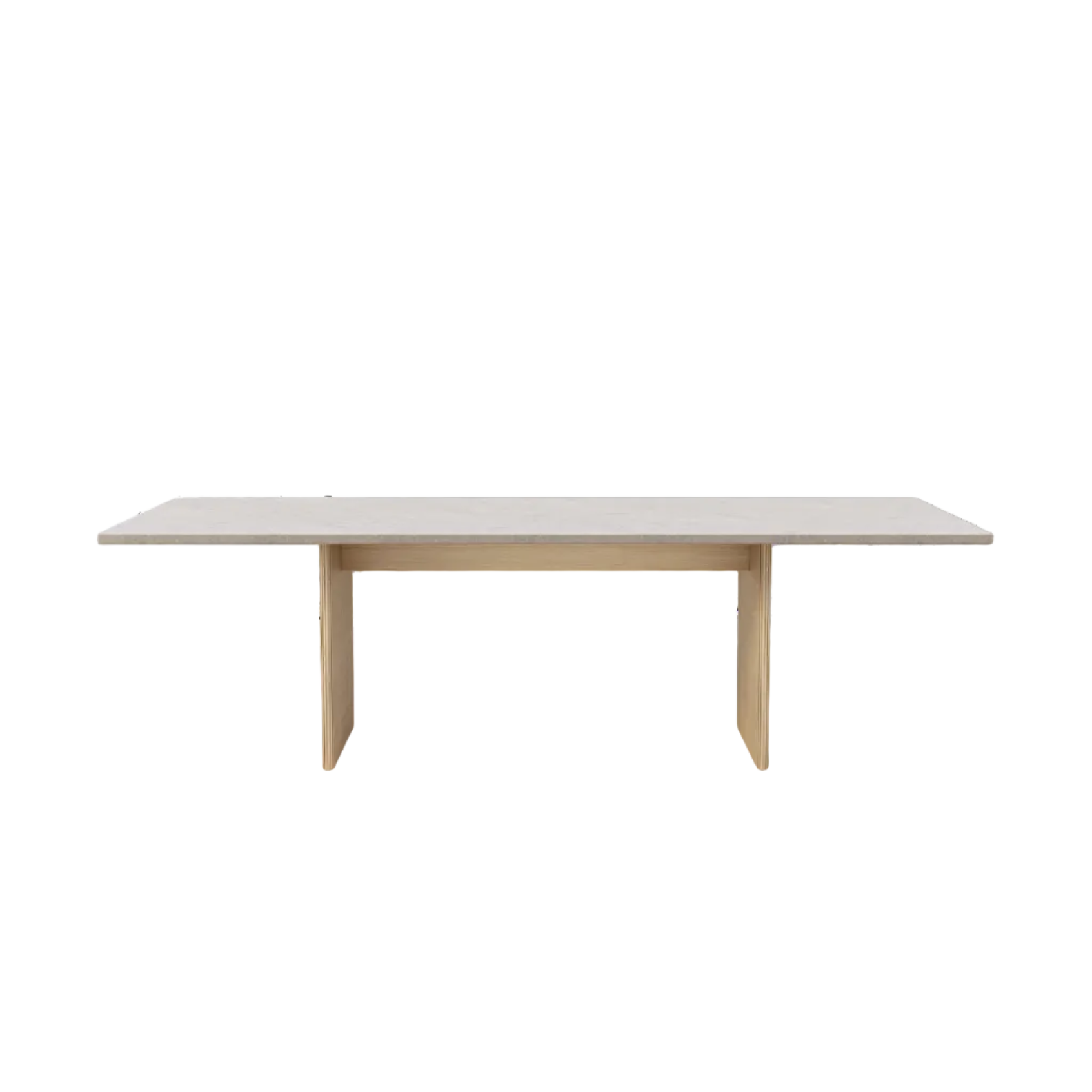 CABIN Table with Gray Limestone Top and Light Oak Base