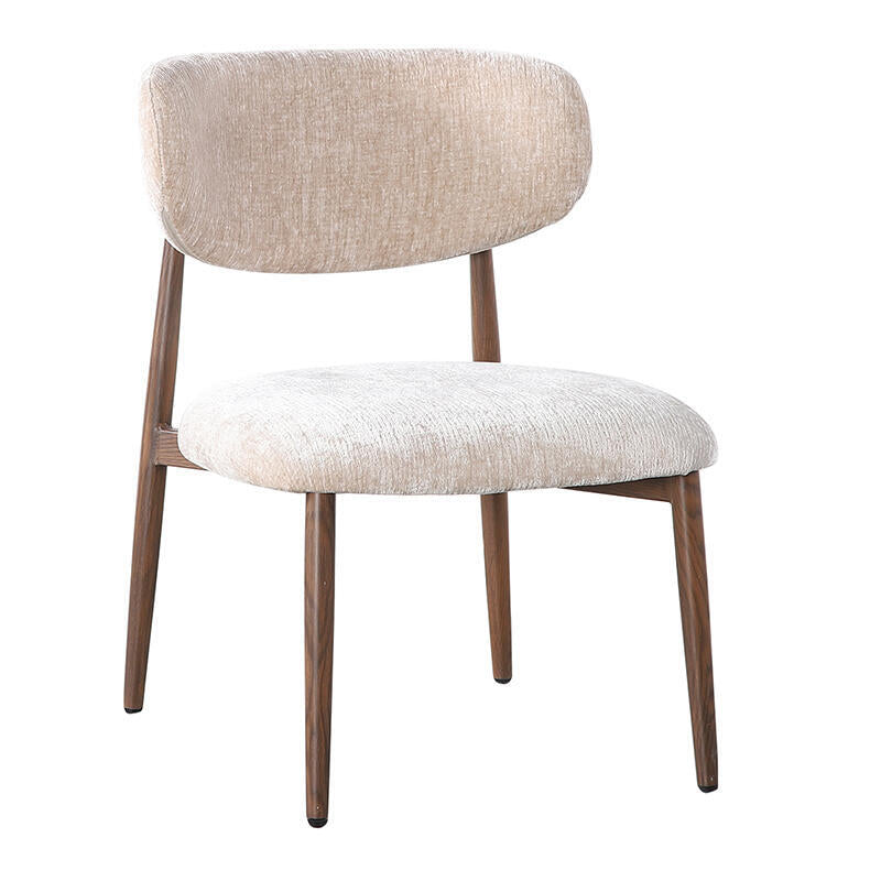 Beige JAPANDI Armchair with Dark Wooden Base