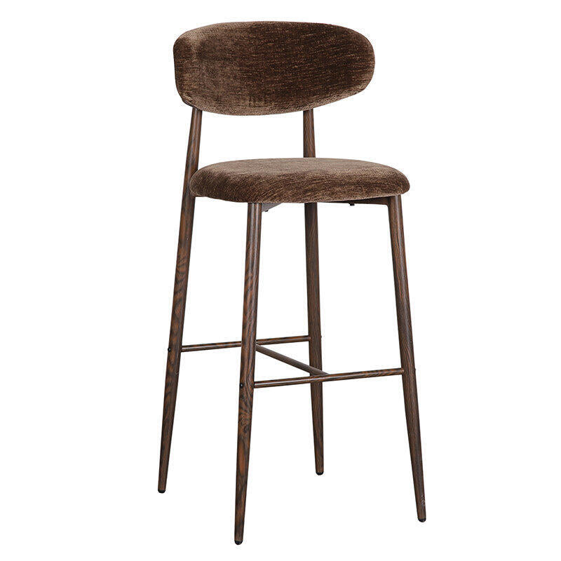 Hocker JAPANDI braun mit dunklem Holzgestell