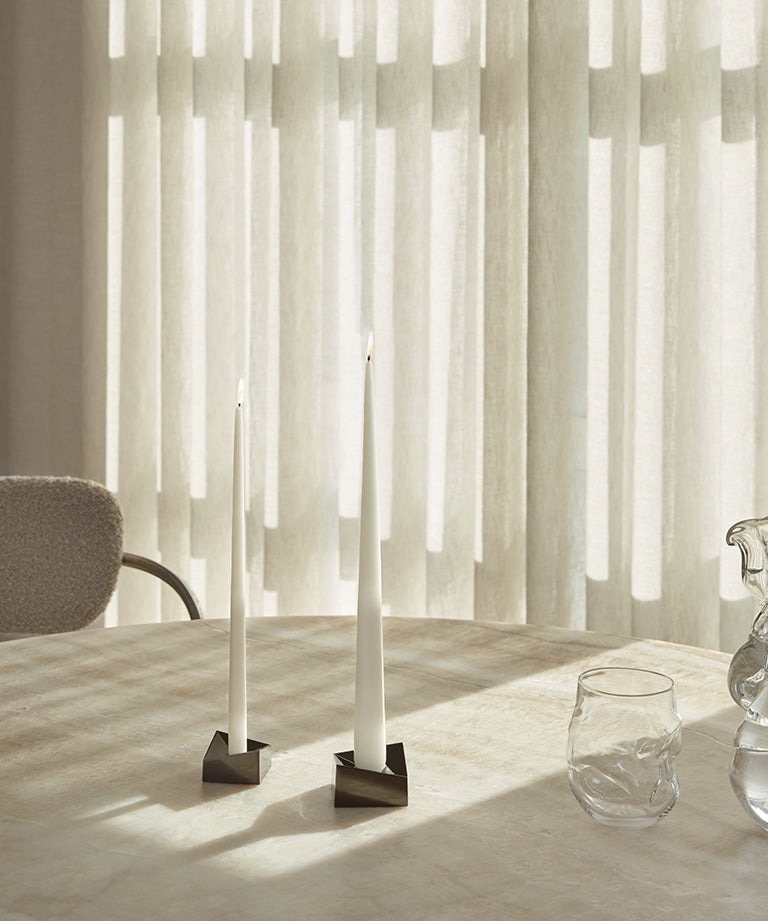 Set von 4 Kerzen Stoff Nagel White