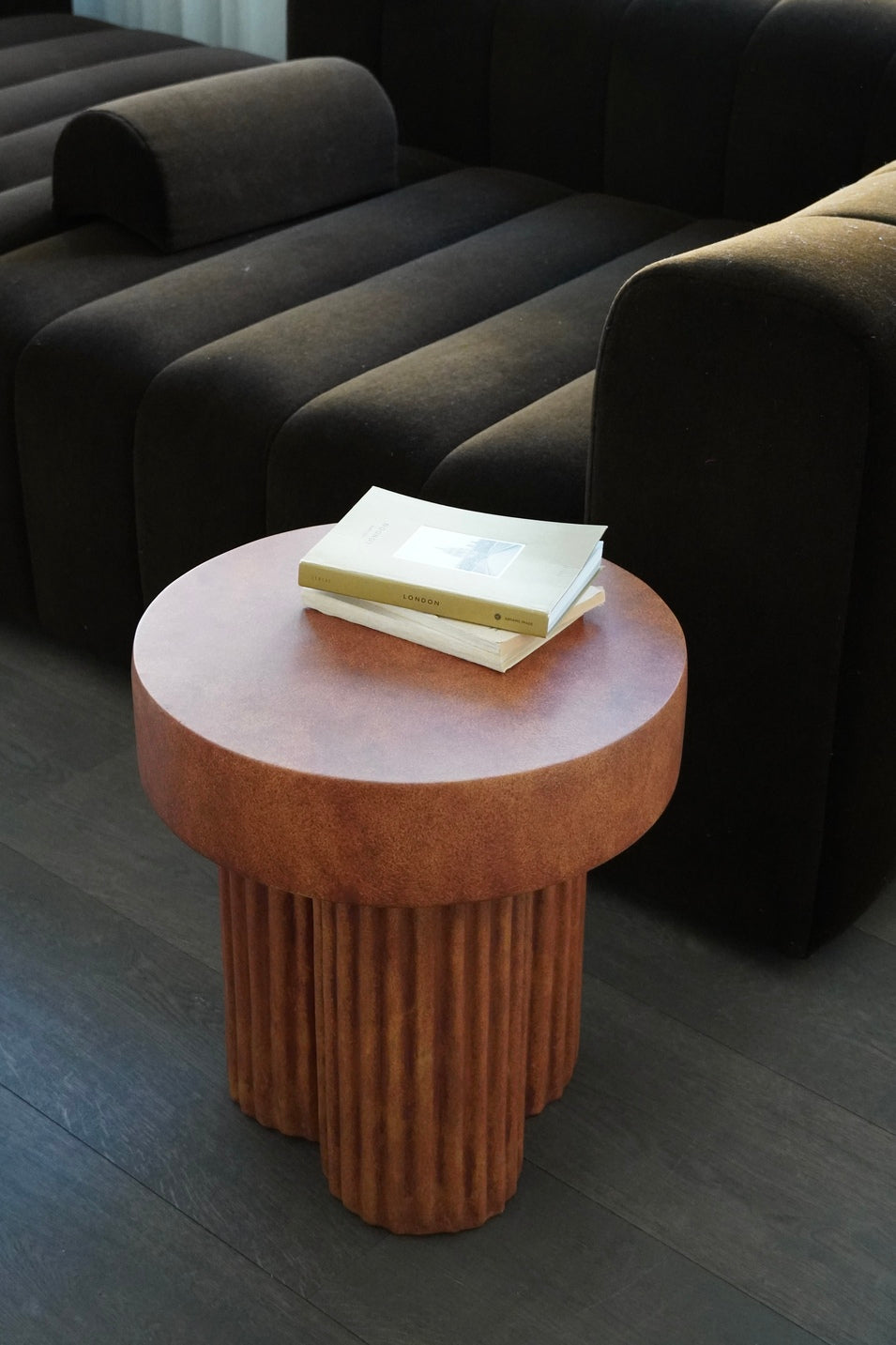 GEAR Side Table Brown Concrete