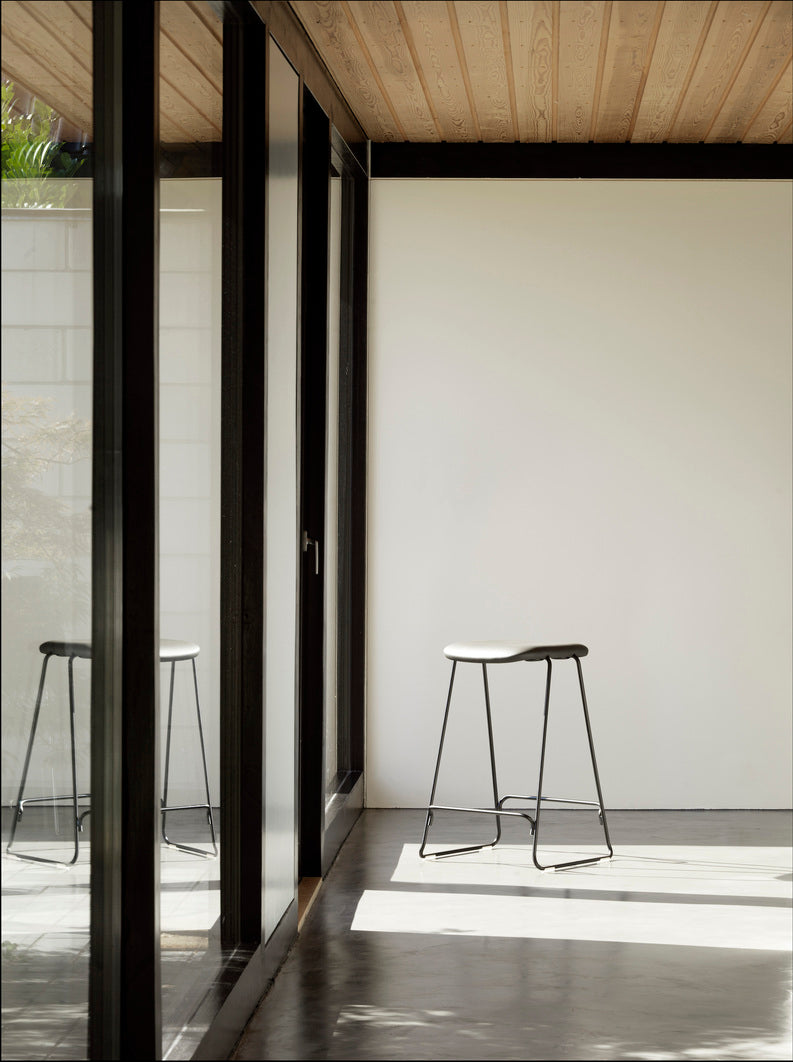 Bar chair Just black ash with a chrome base