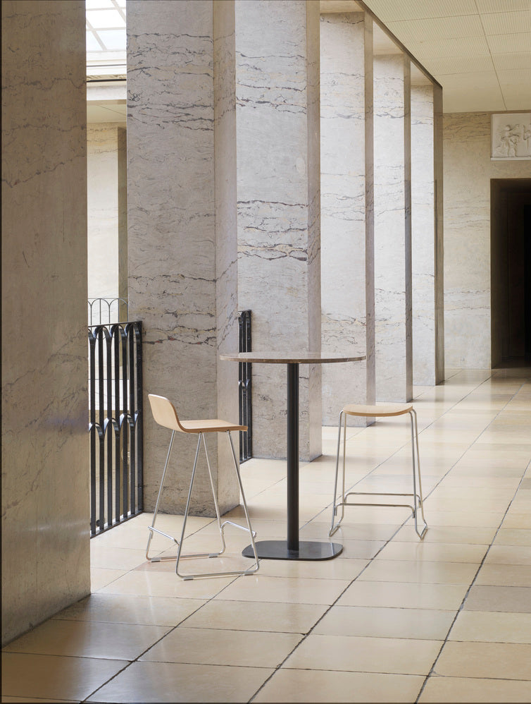 Bar chair Just black ash with a chrome base