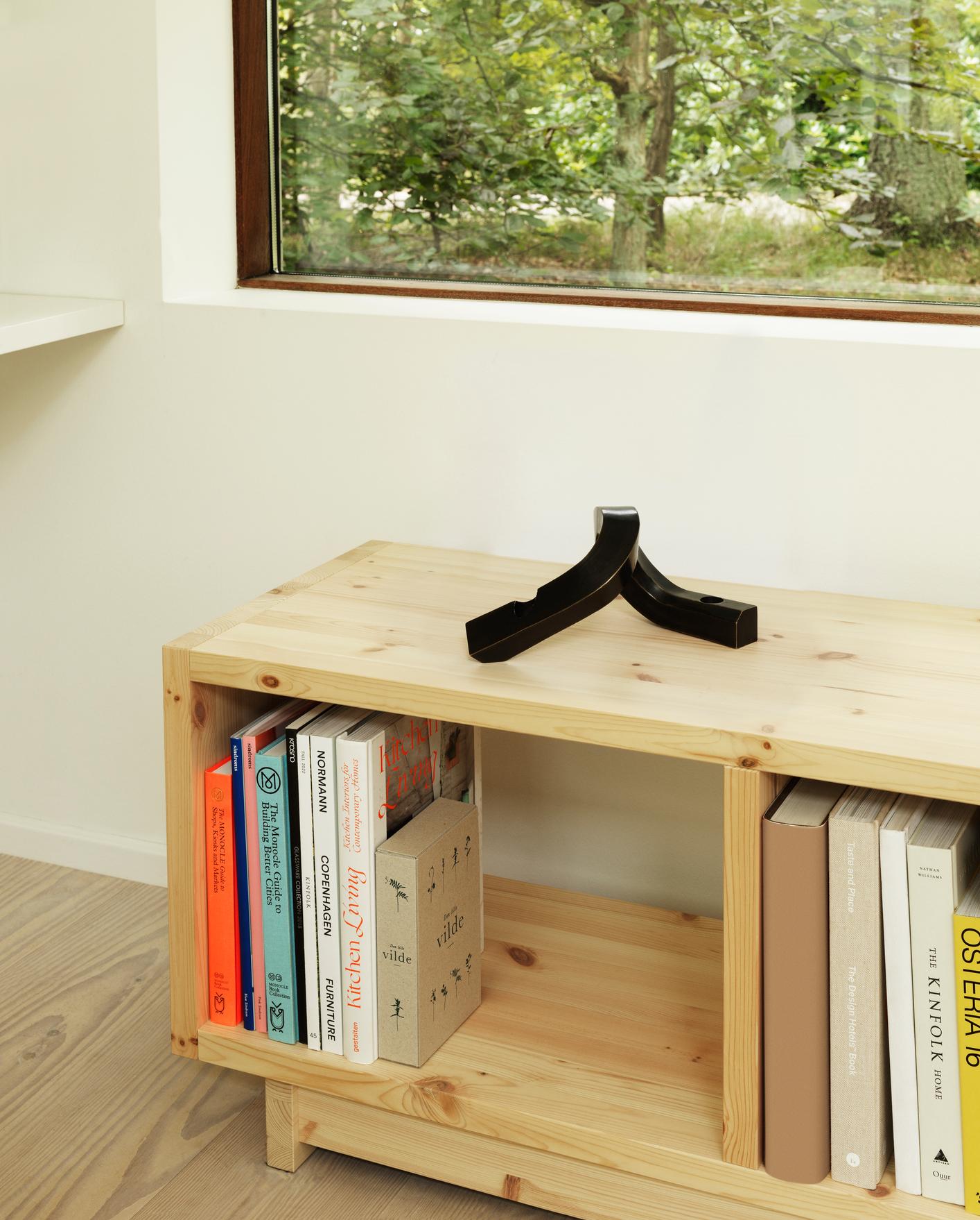 CROOKED TWO Candle Holder in Antiqued Brass