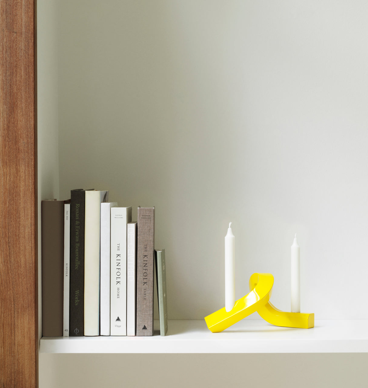 CROOKED TWO Candle Holder Yellow