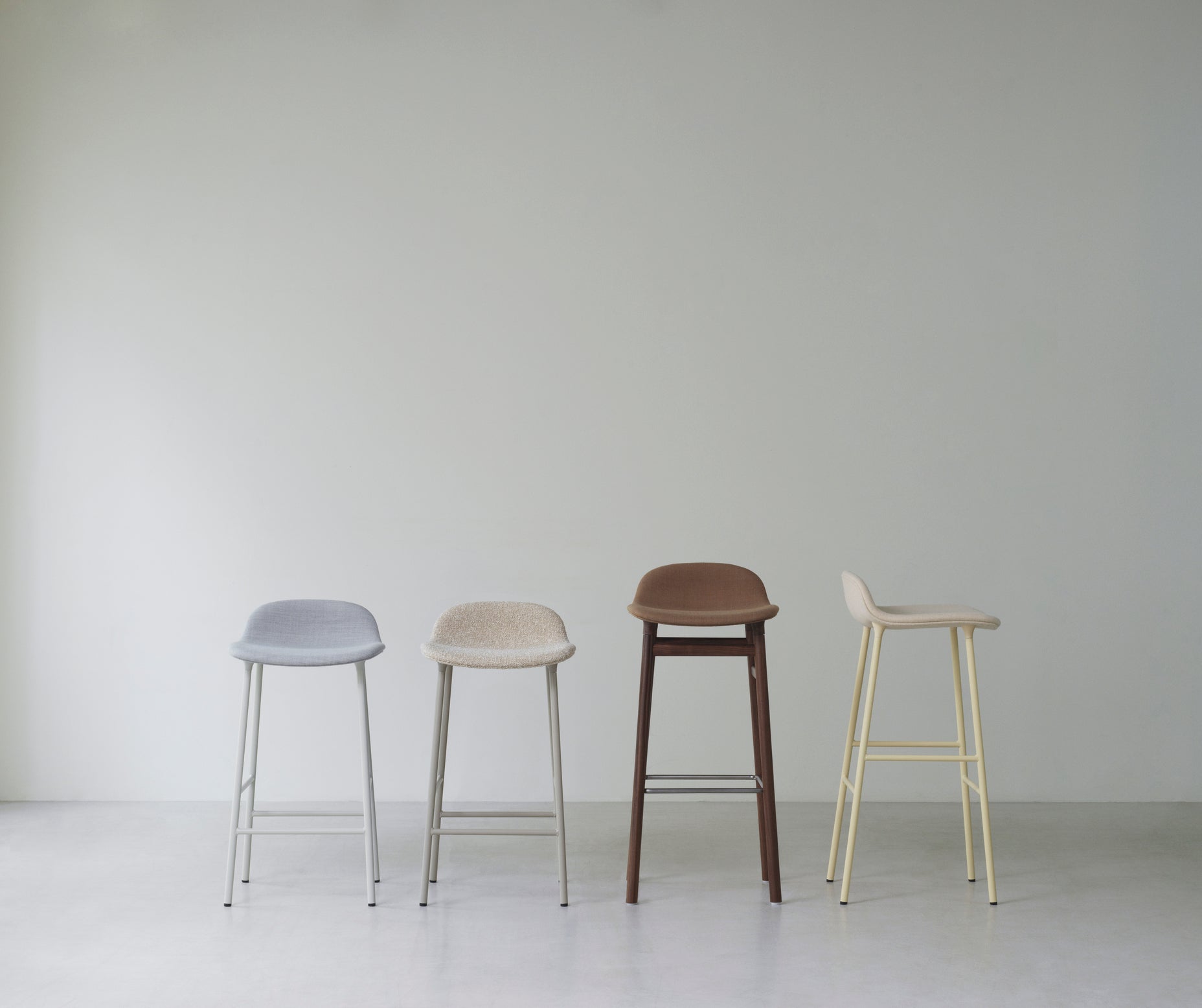 Upholstered forms upholstered with gray heat