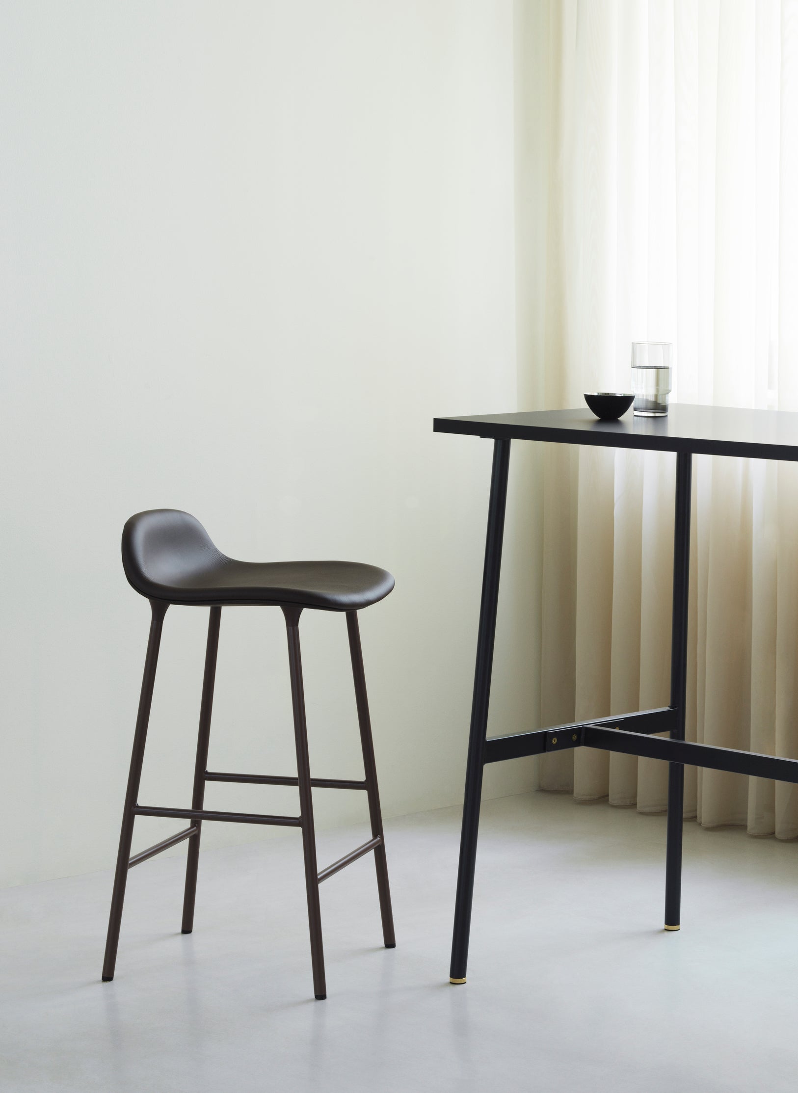 Upholstered forms with a light gray base