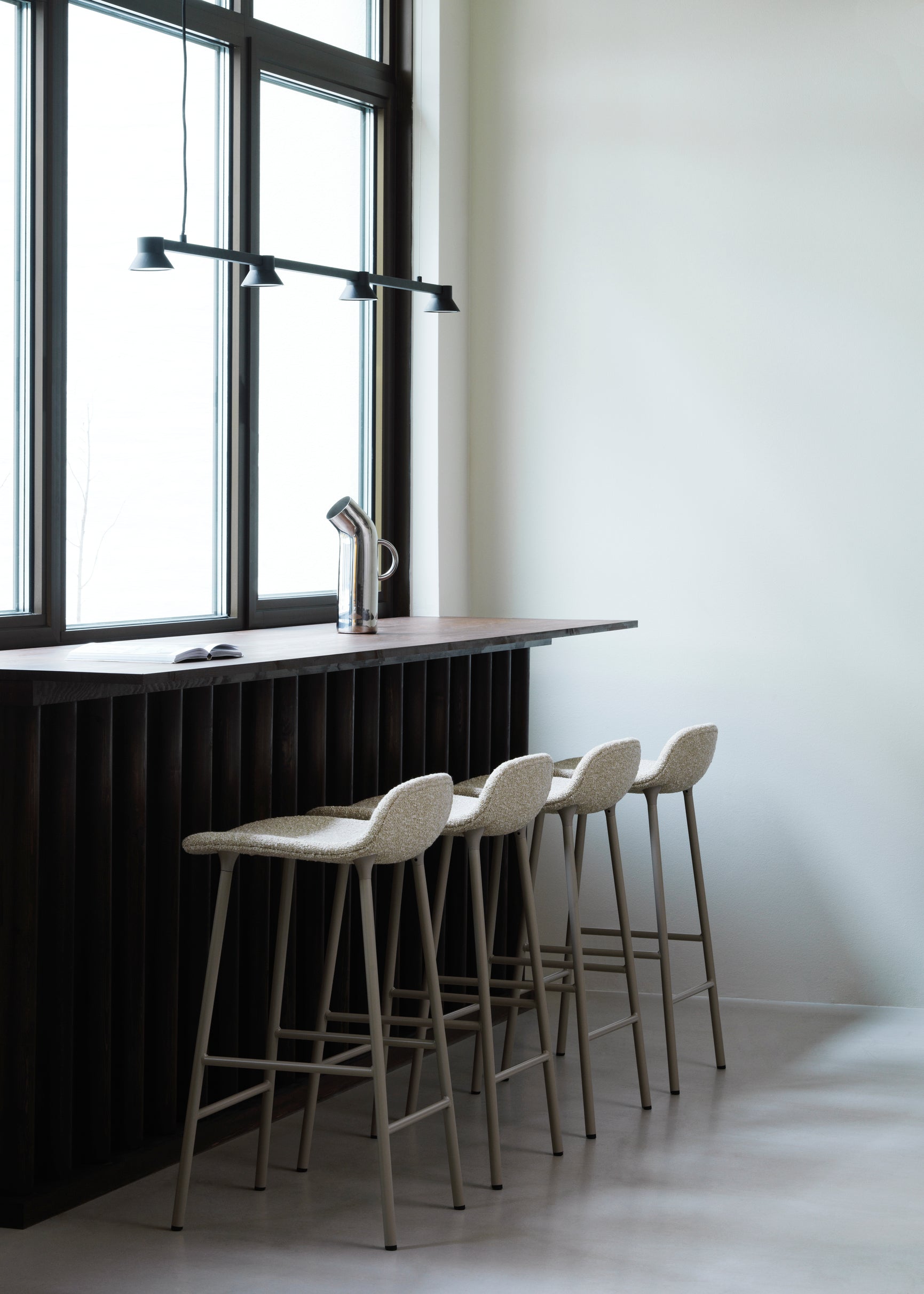 Upholstered forms with a red base