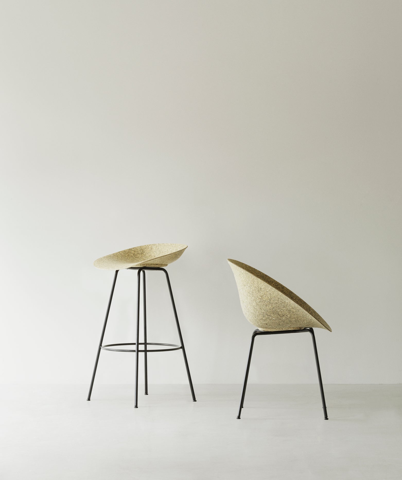 Green Mat Bar Chair with a cream base