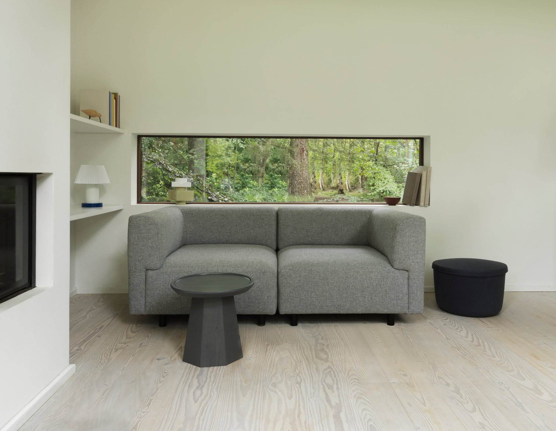 Gray pine coffee table