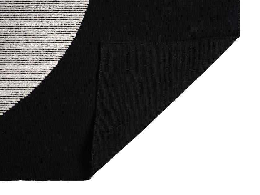 Teppich DISC schwarz mit Weiß