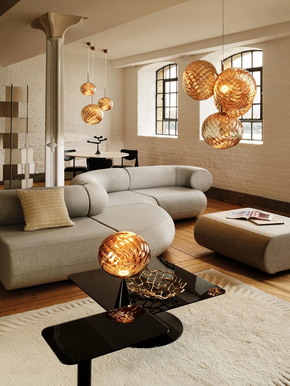 WHIRL gold pendant lamp