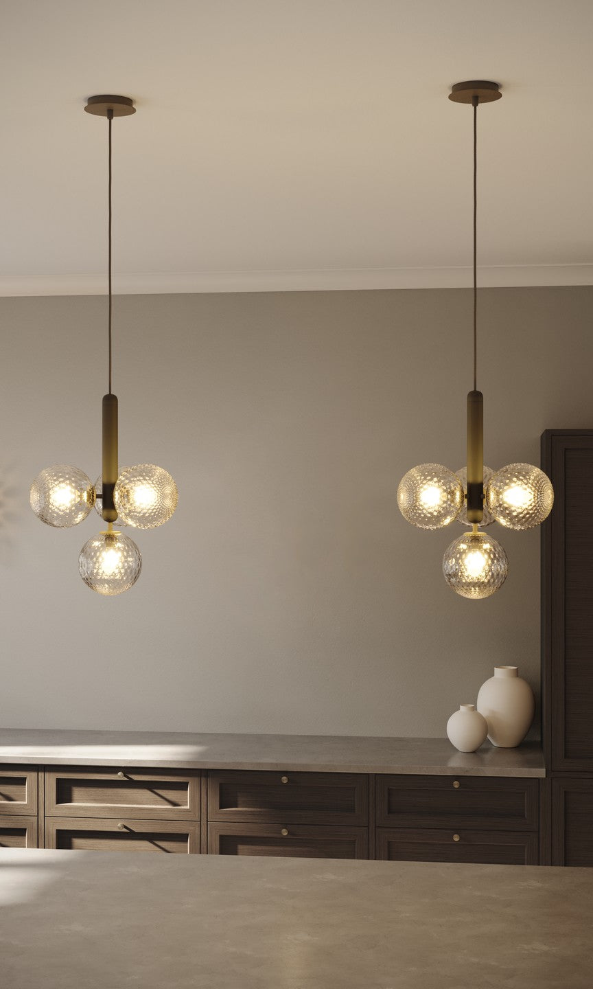 Lampa wisząca MIIRA 4 grafitowy z transparentnym szkłem – Nuura