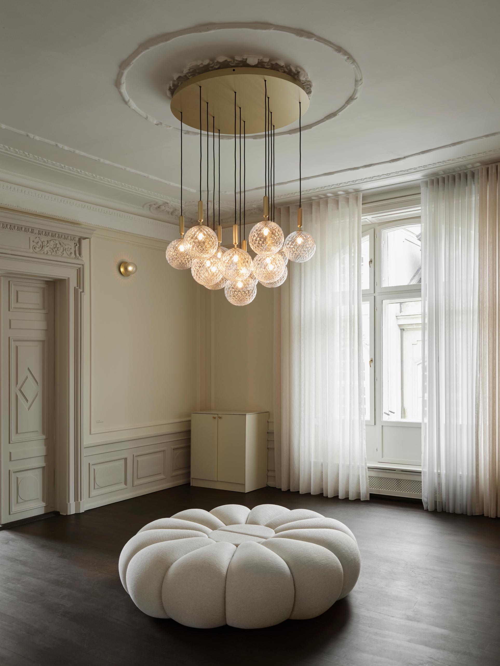 Pendelleuchte MIIRA 13 messing mit transparentem Glas