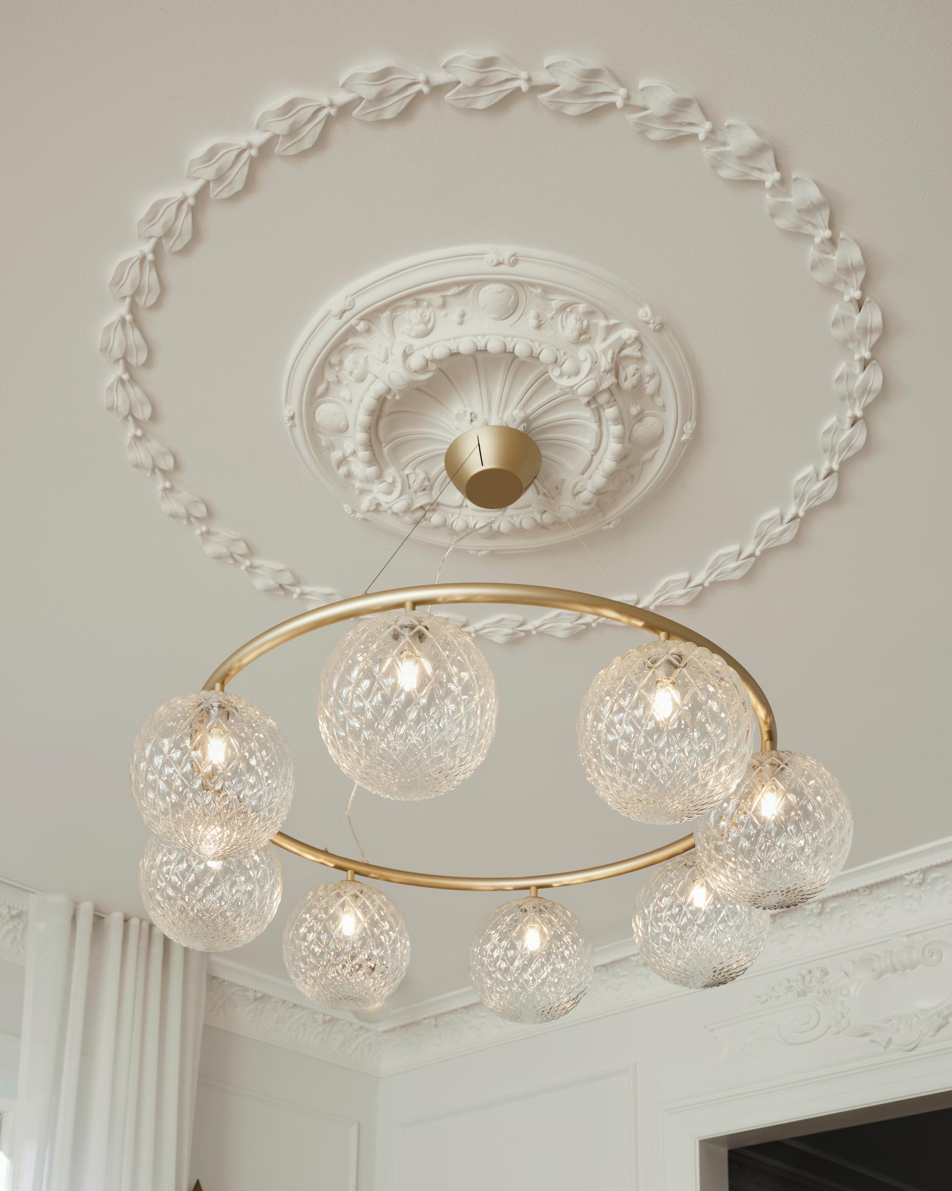 MIIRA 8 CIRCULAR Pendant Lamp in Brass with Transparent Glass