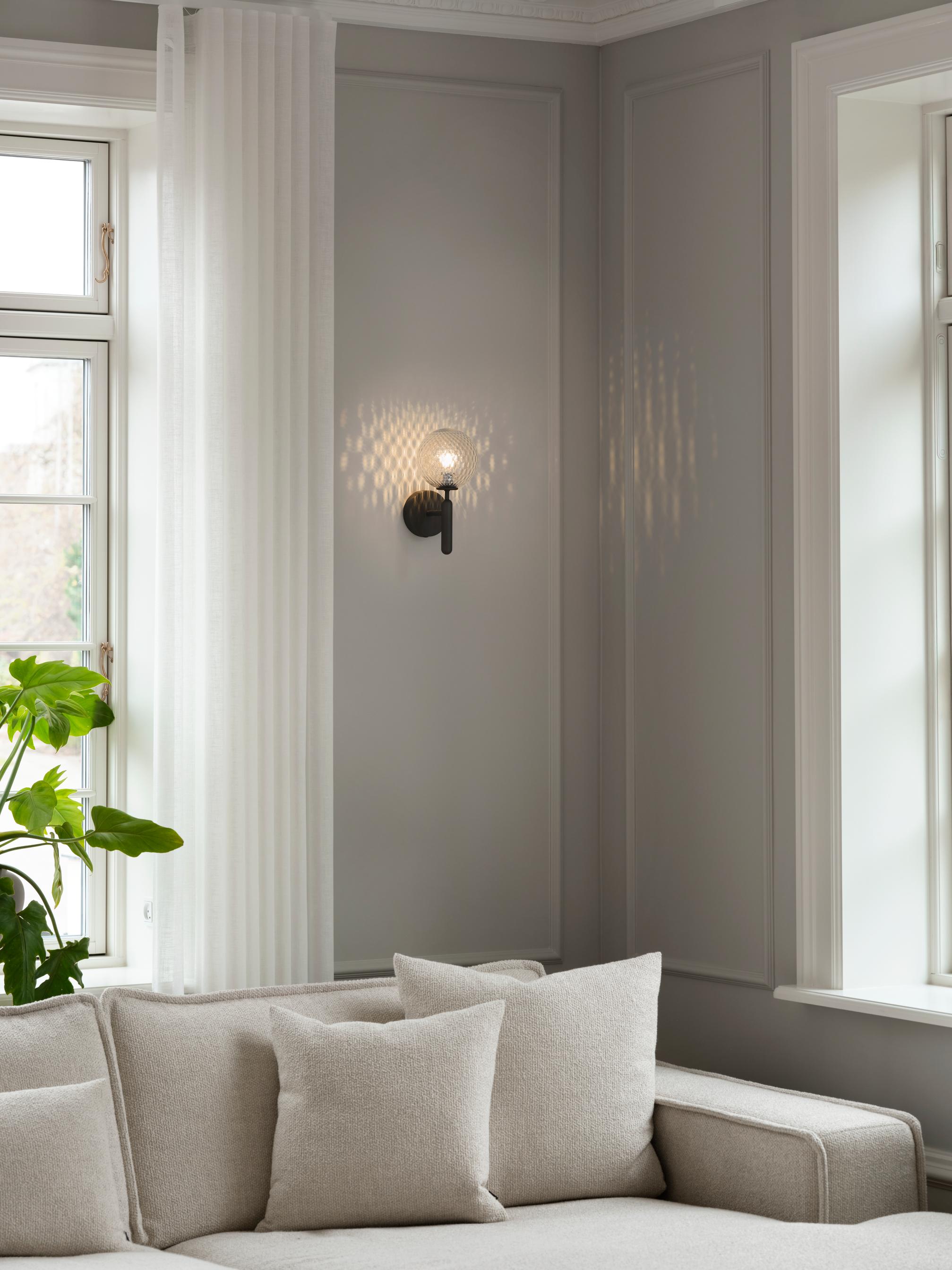 MIIRA Wall Lamp in Graphite with Transparent Glass
