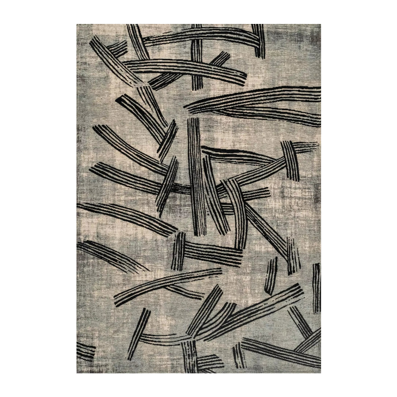 Teppich KANJI grau mit Schwarz und Beige