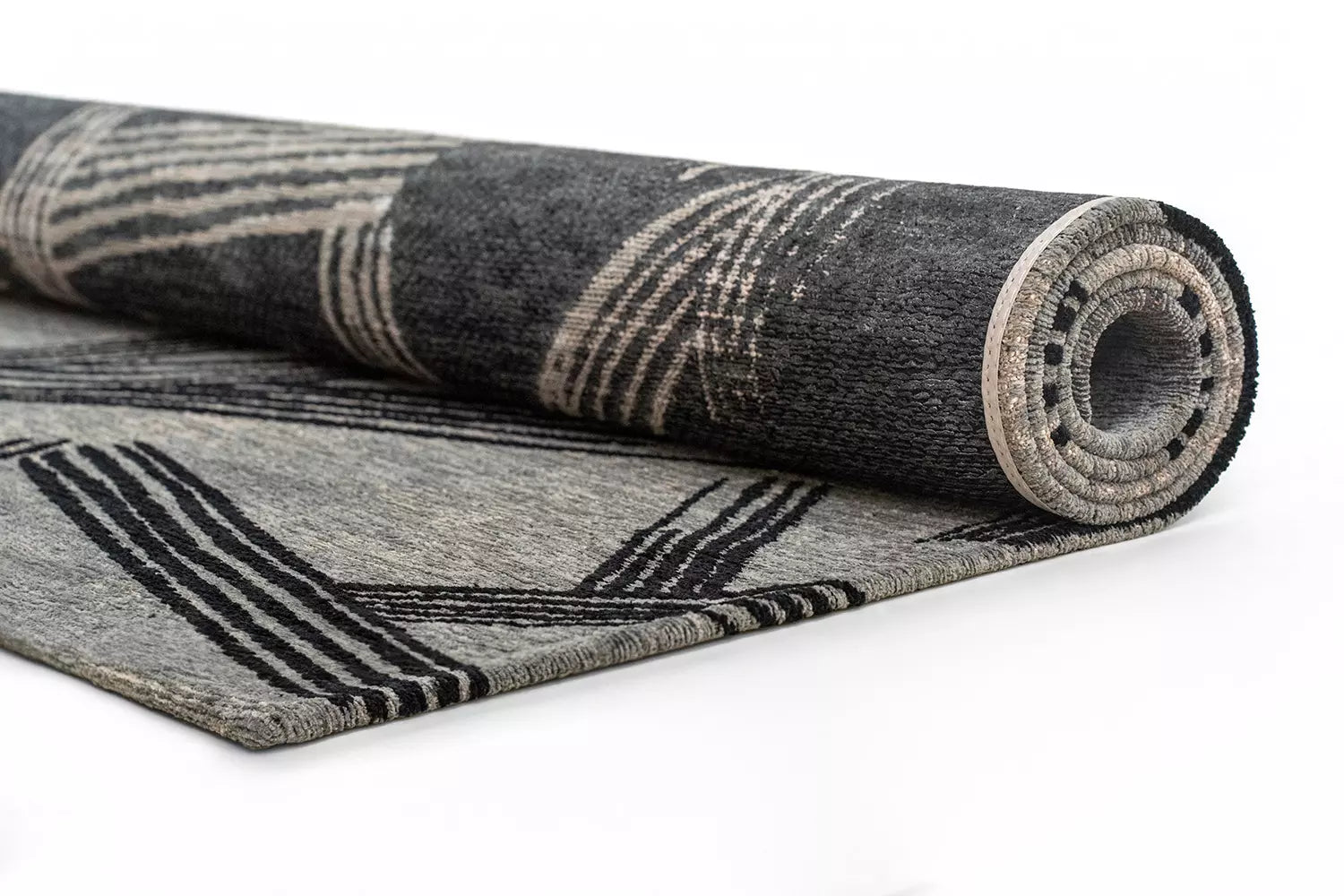 Teppich KANJI grau mit Schwarz und Beige
