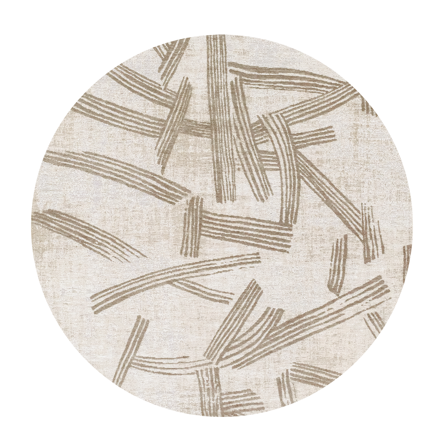 Runder Teppich KANJI beige mit cremefarbenem