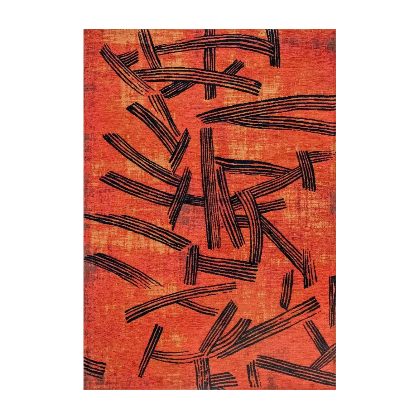 Teppich KANJI orange mit Schwarz