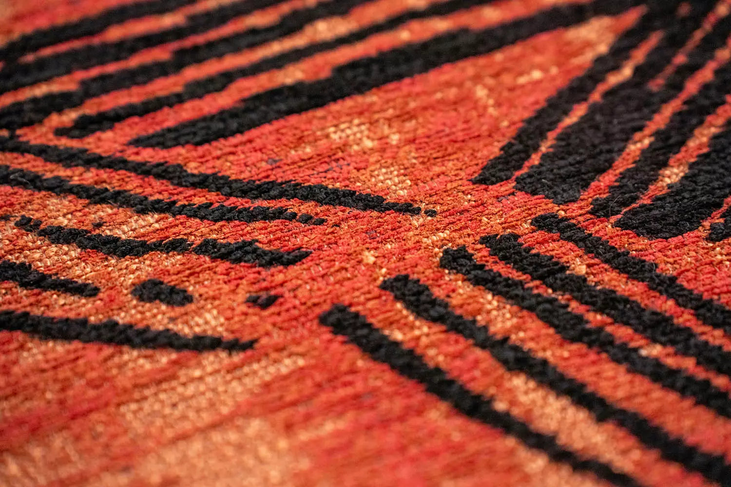 Teppich KANJI orange mit Schwarz