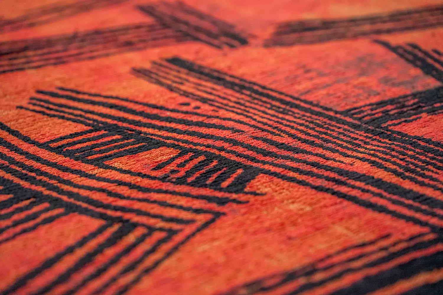 Teppich KANJI orange mit Schwarz
