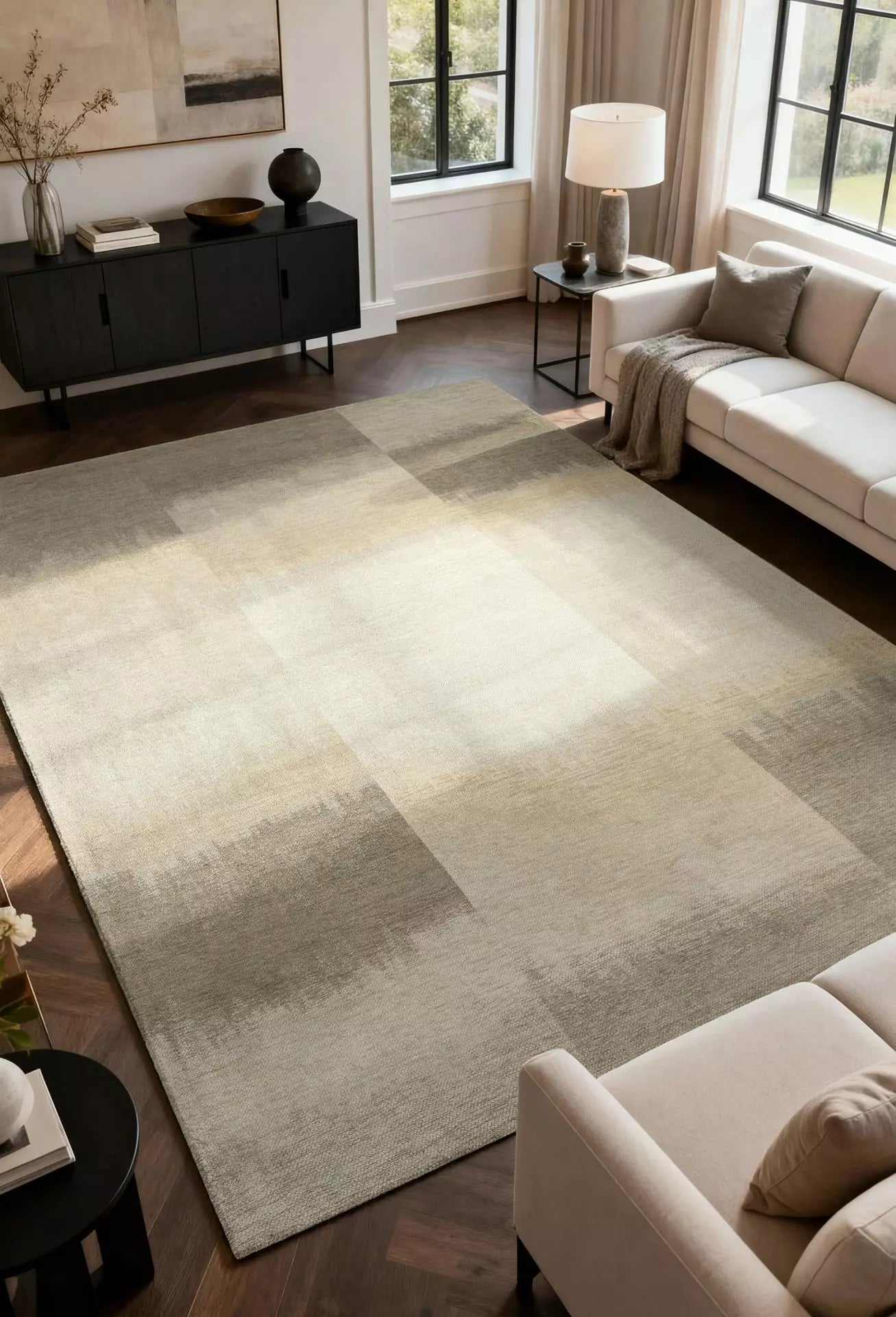 Teppich SENDAI beige mit Braun